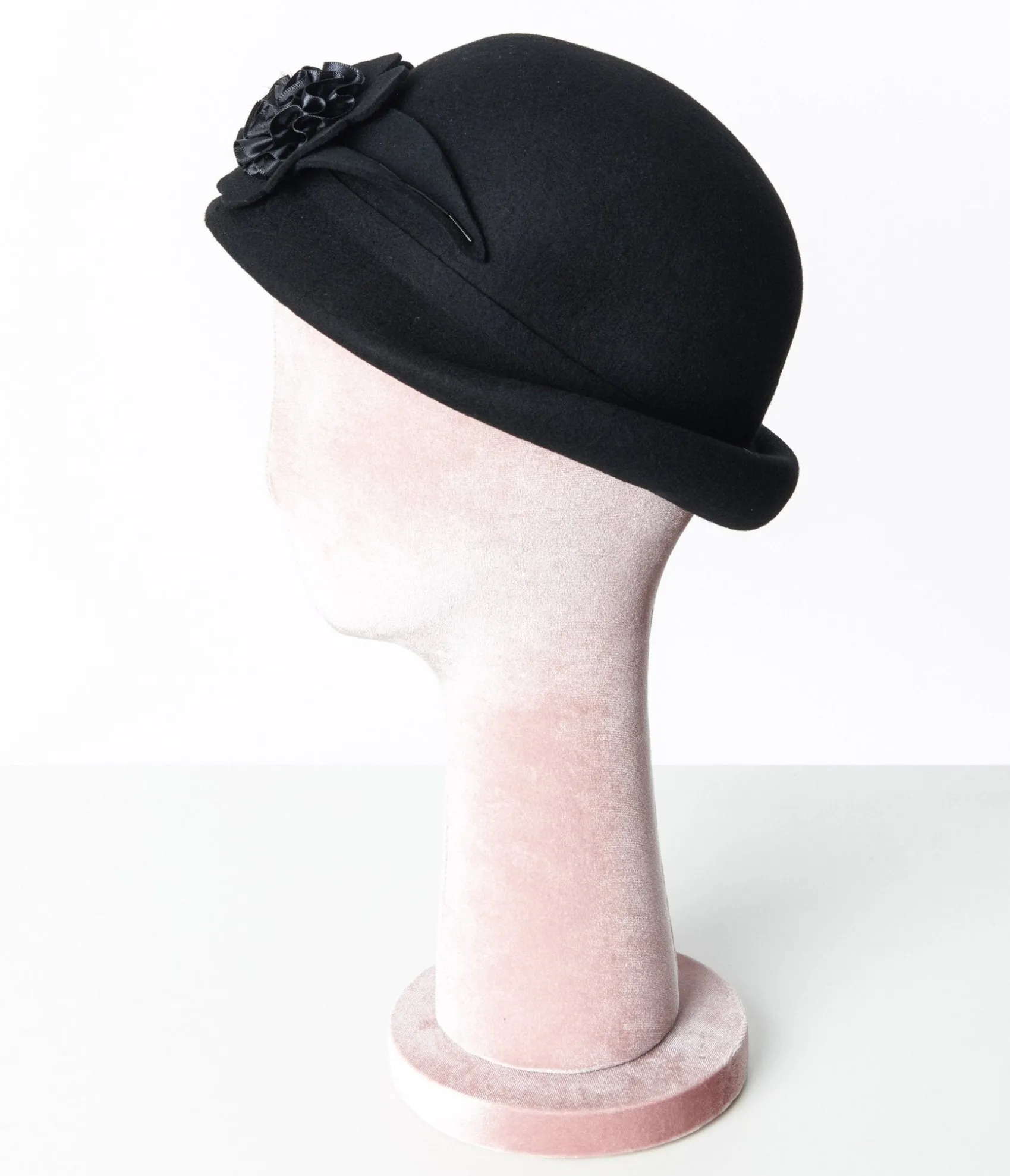 Unique Vintage 1920s Black Floral Cloche Hat Online