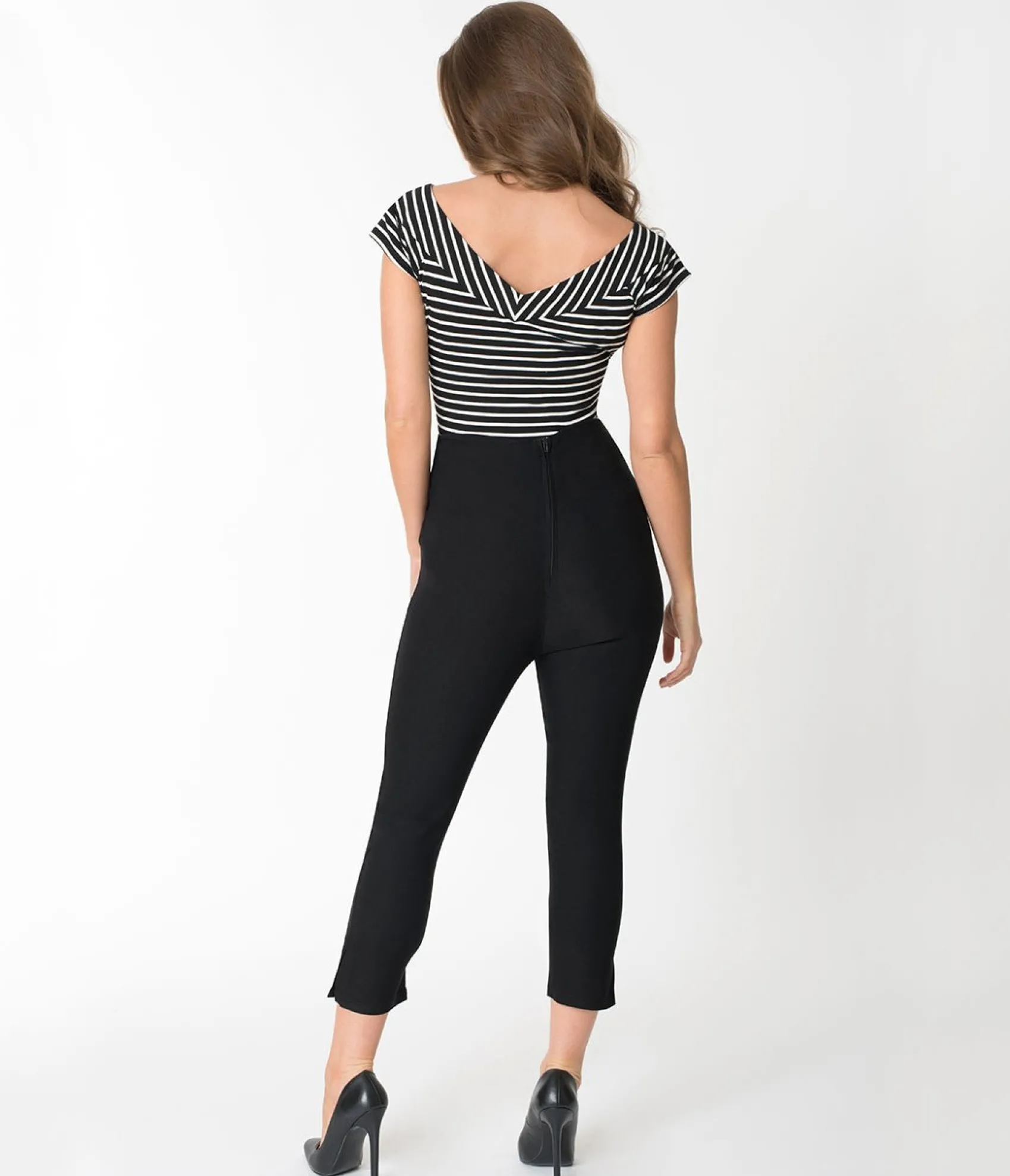 Unique Vintage 1950s Black High Waist Rachelle Capri Pants Best