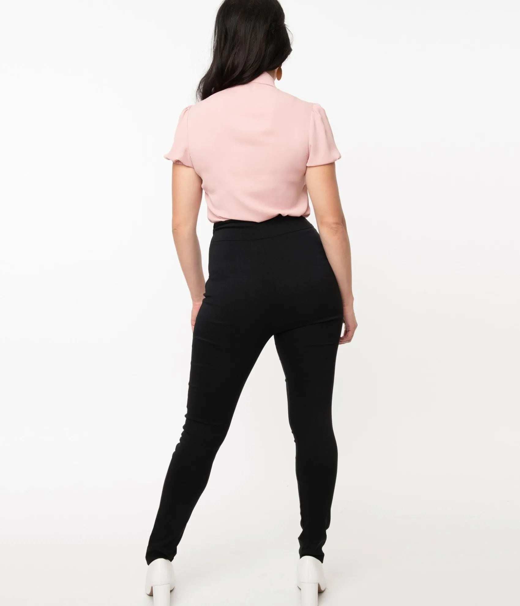 Unique Vintage 1950s Black High Waist Rizzo Cigarette Pants Fashion