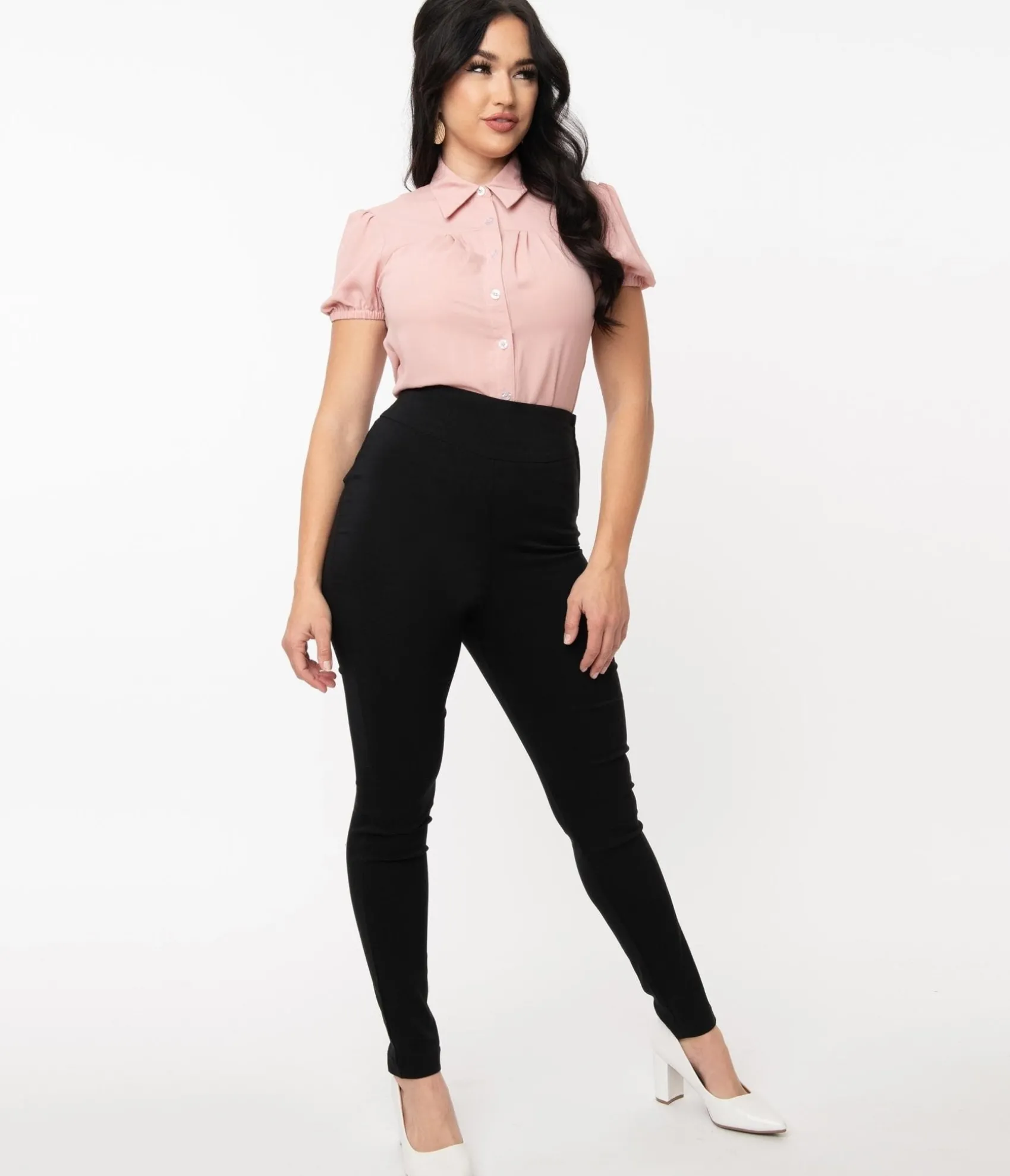 Unique Vintage 1950s Black High Waist Rizzo Cigarette Pants Fashion