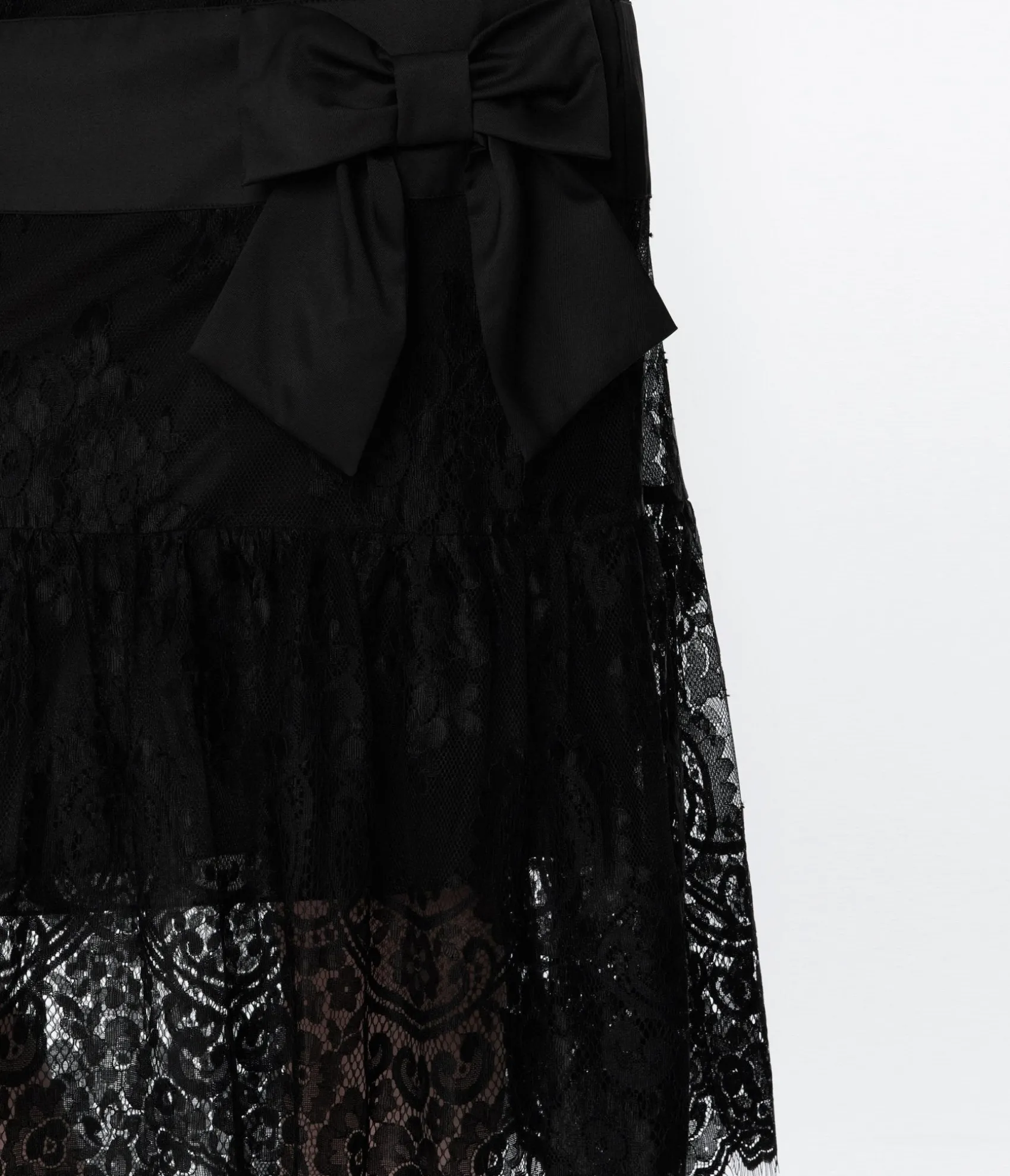 Unique Vintage 1920s Black Lace & Bow Flapper Dress Discount