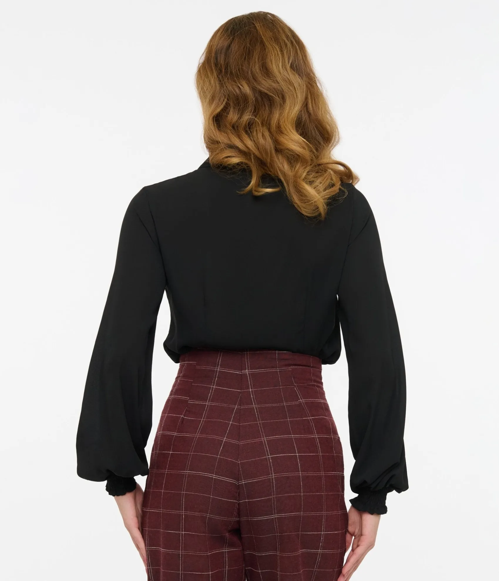 Unique Vintage 1940s Black Neck Tie Blouse Online
