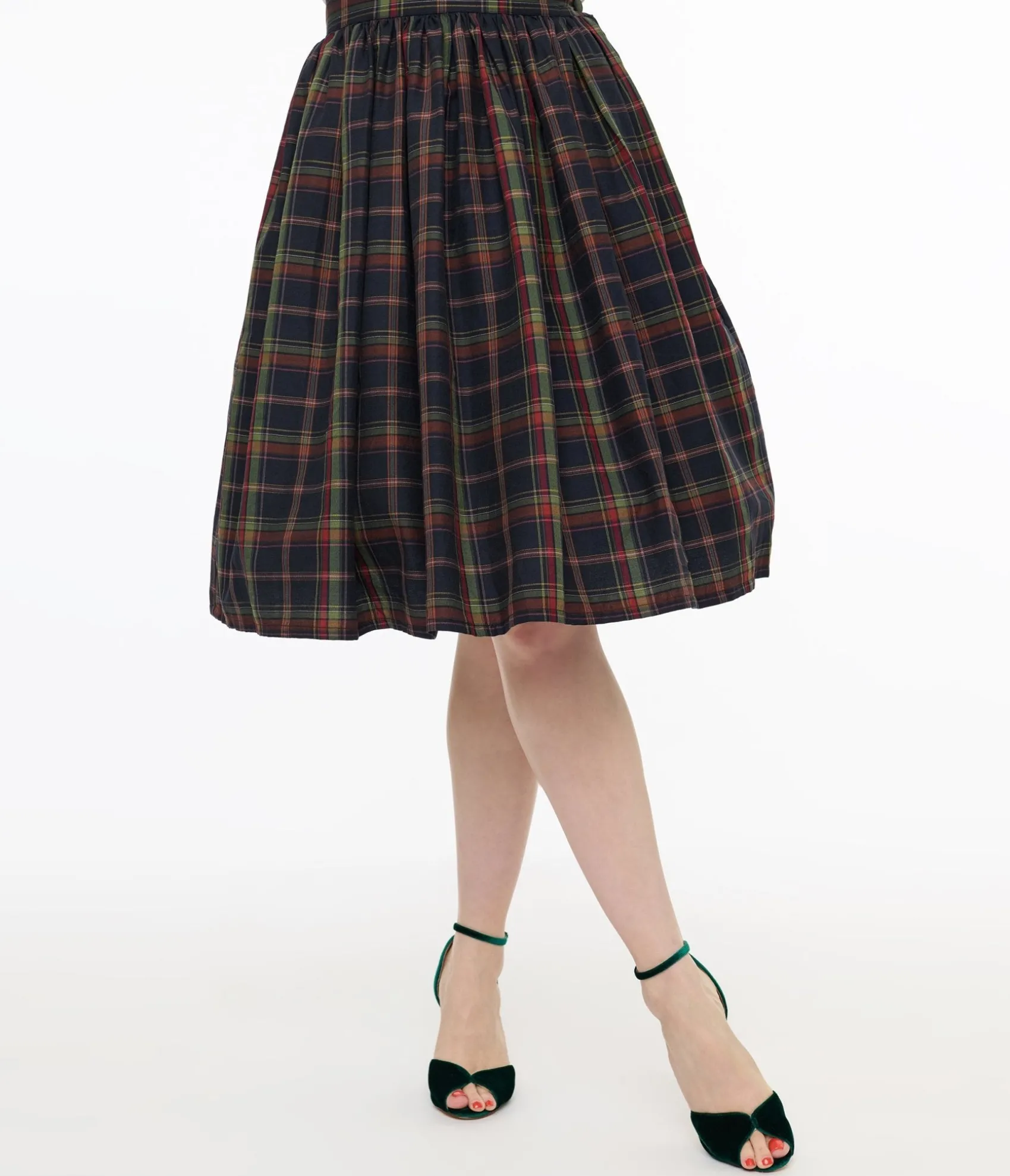Unique Vintage 1950s Black Plaid Gellar Swing Skirt Cheap