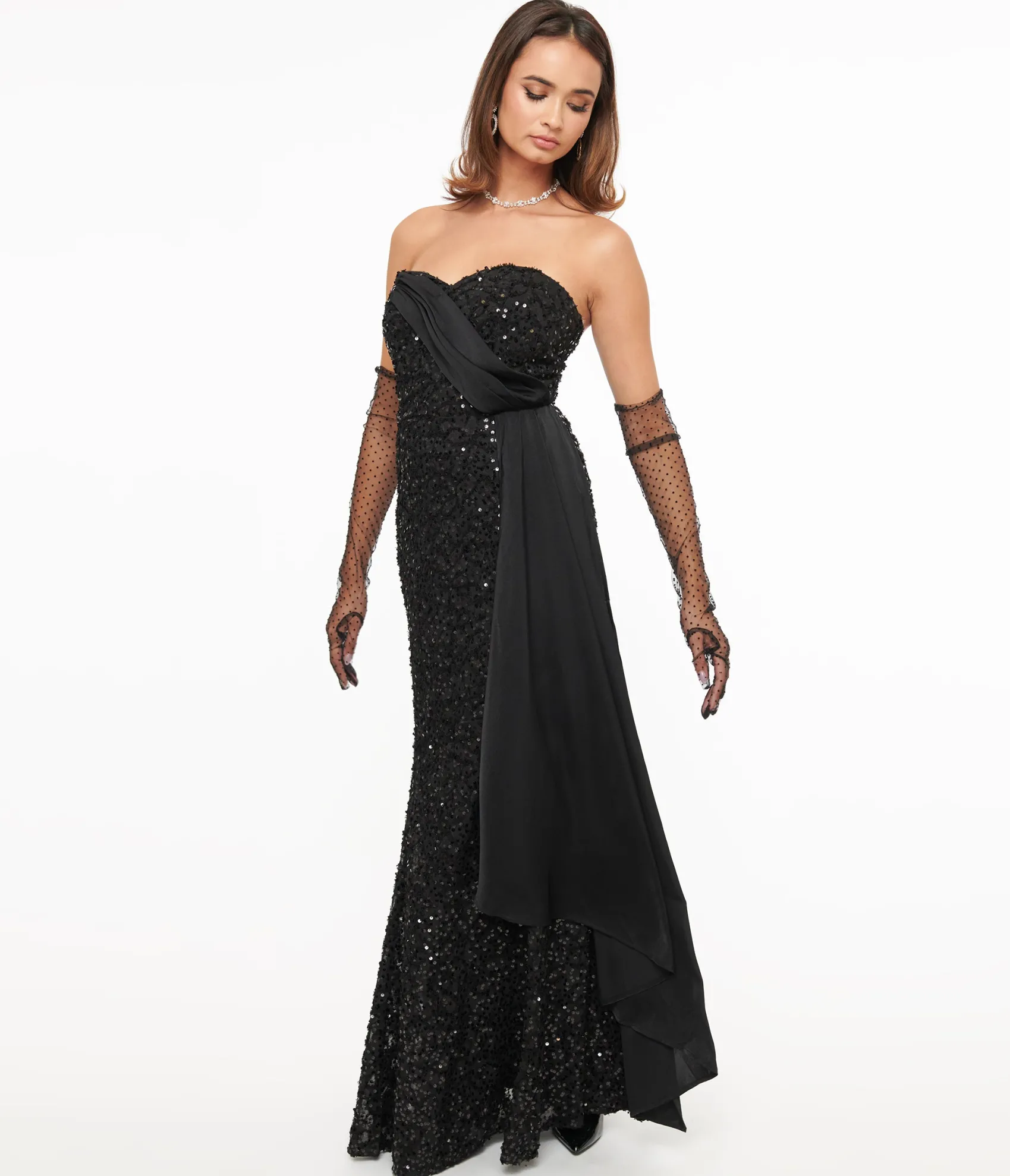 Unique Vintage 1930s Black Sequin Lace Mermaid Dress Best