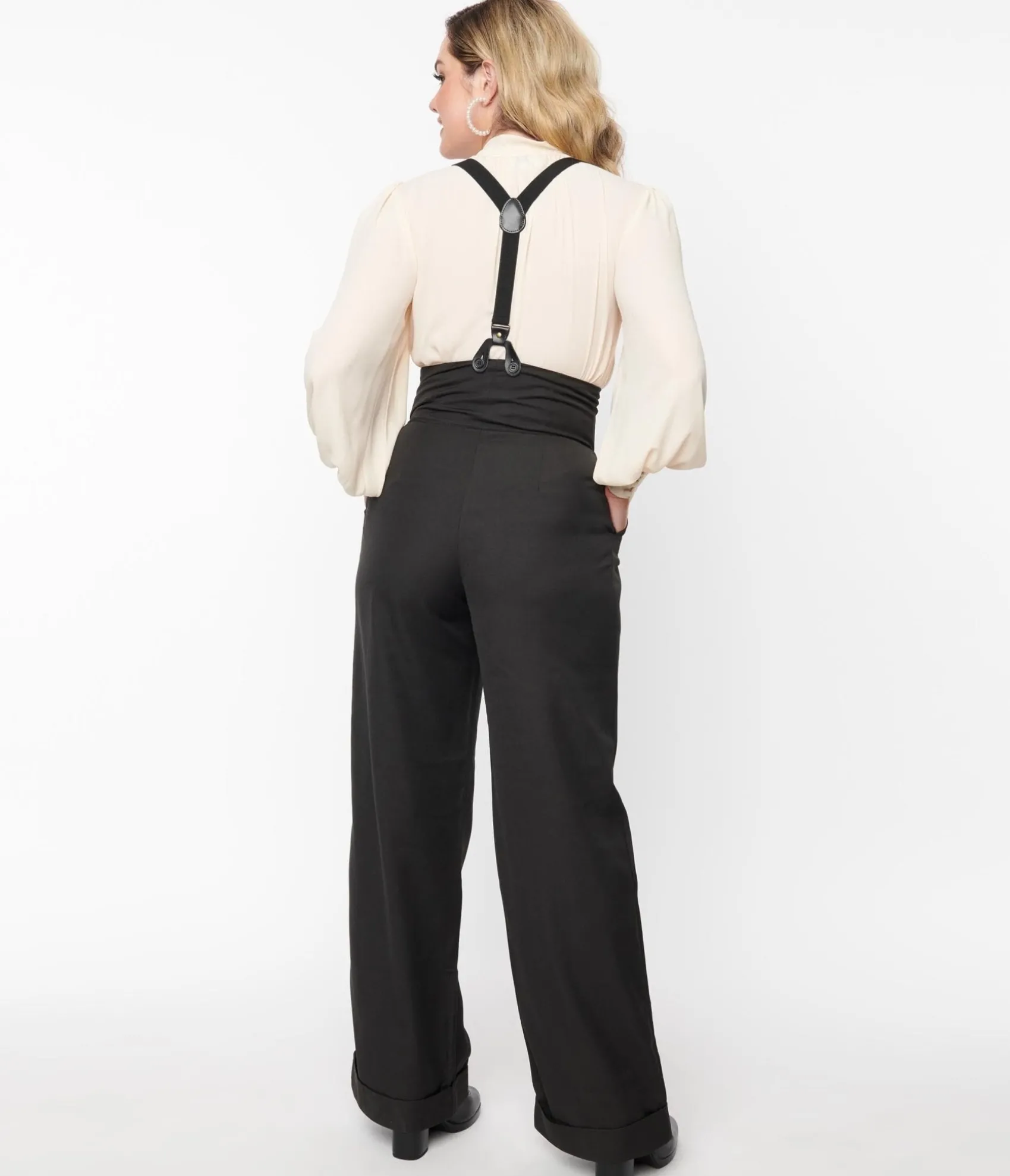 Unique Vintage 1930s Black Thelma Suspender Pants Sale
