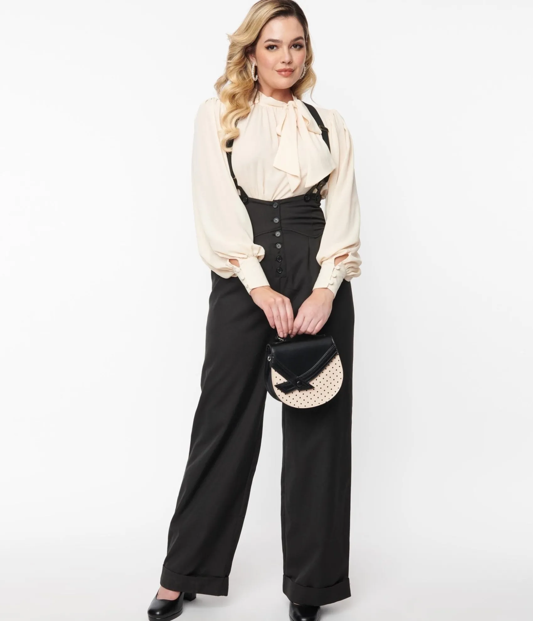 Unique Vintage 1930s Black Thelma Suspender Pants Sale