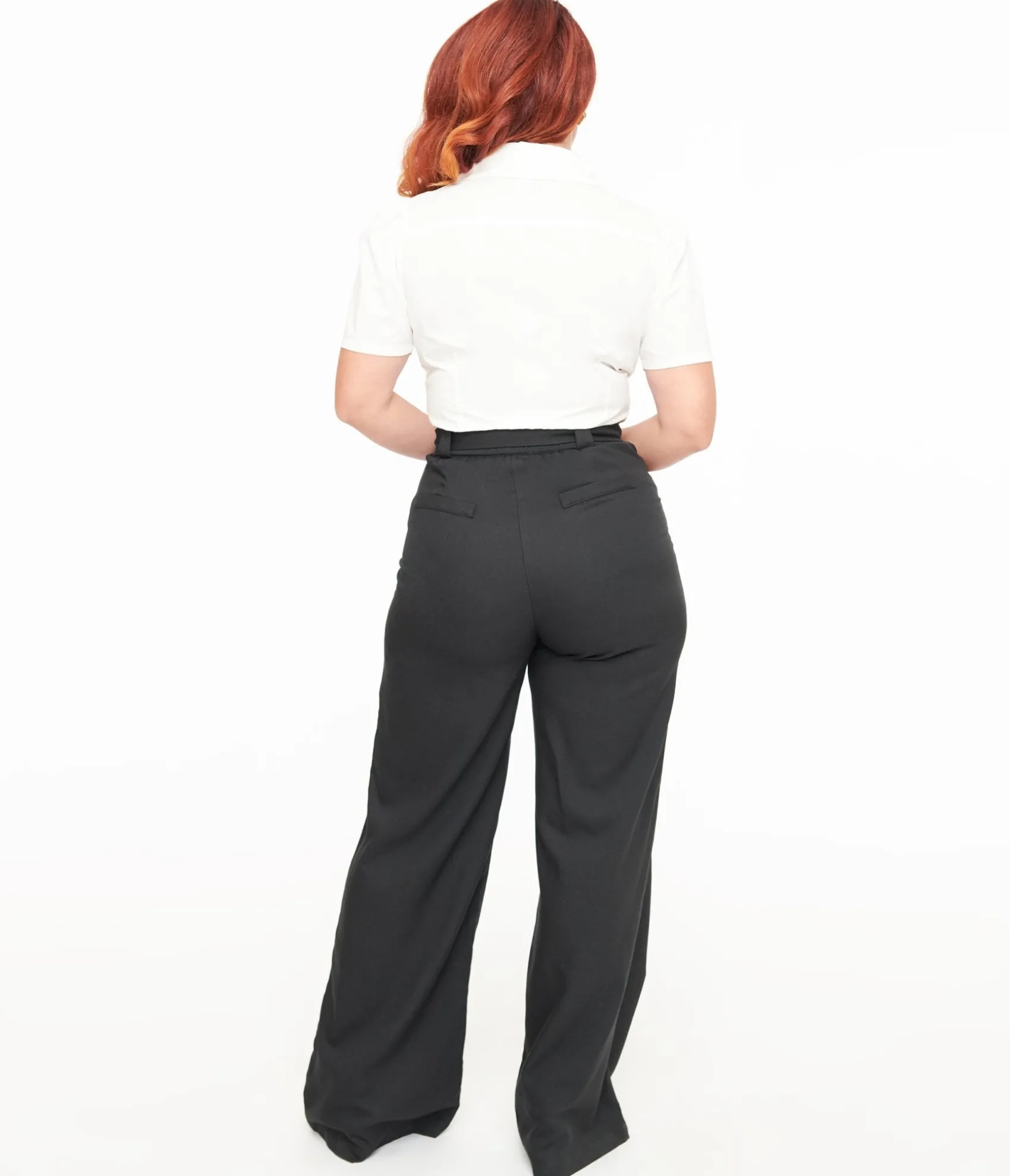 Unique Vintage 1950s Black Wide Leg Trousers Outlet