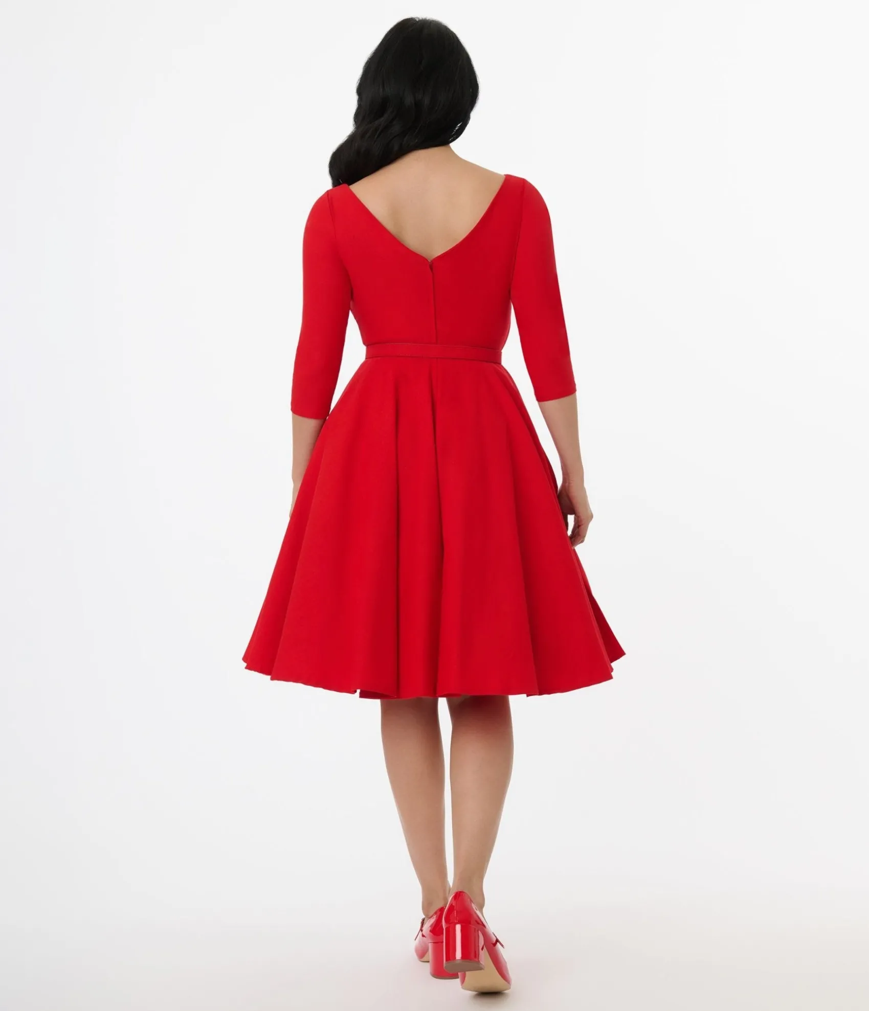 Unique Vintage 1950s Bright Red Devon Swing Dress Best Sale
