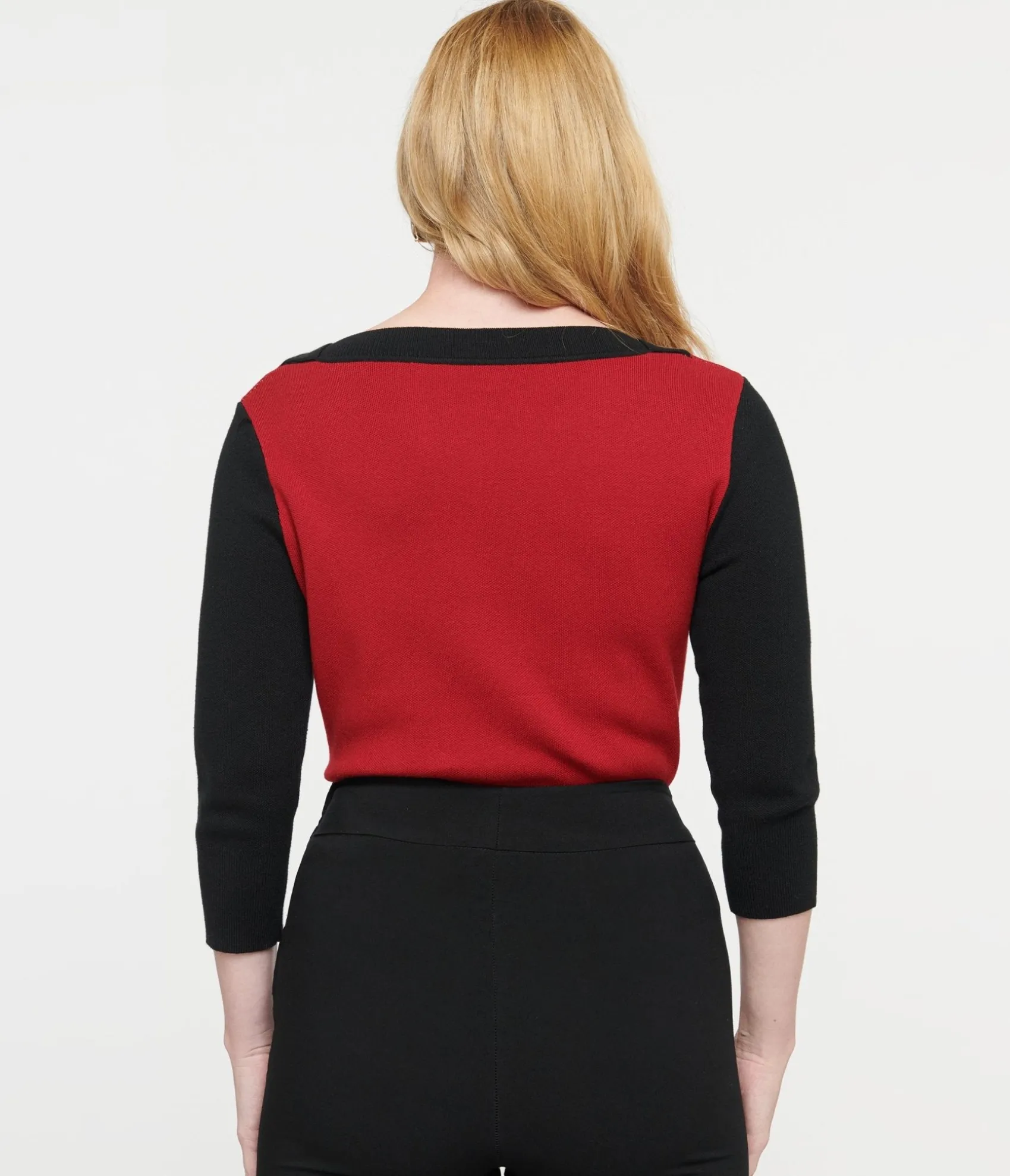 Unique Vintage 1950s Burgundy & Black Cat Sleeve Minou Sweater New