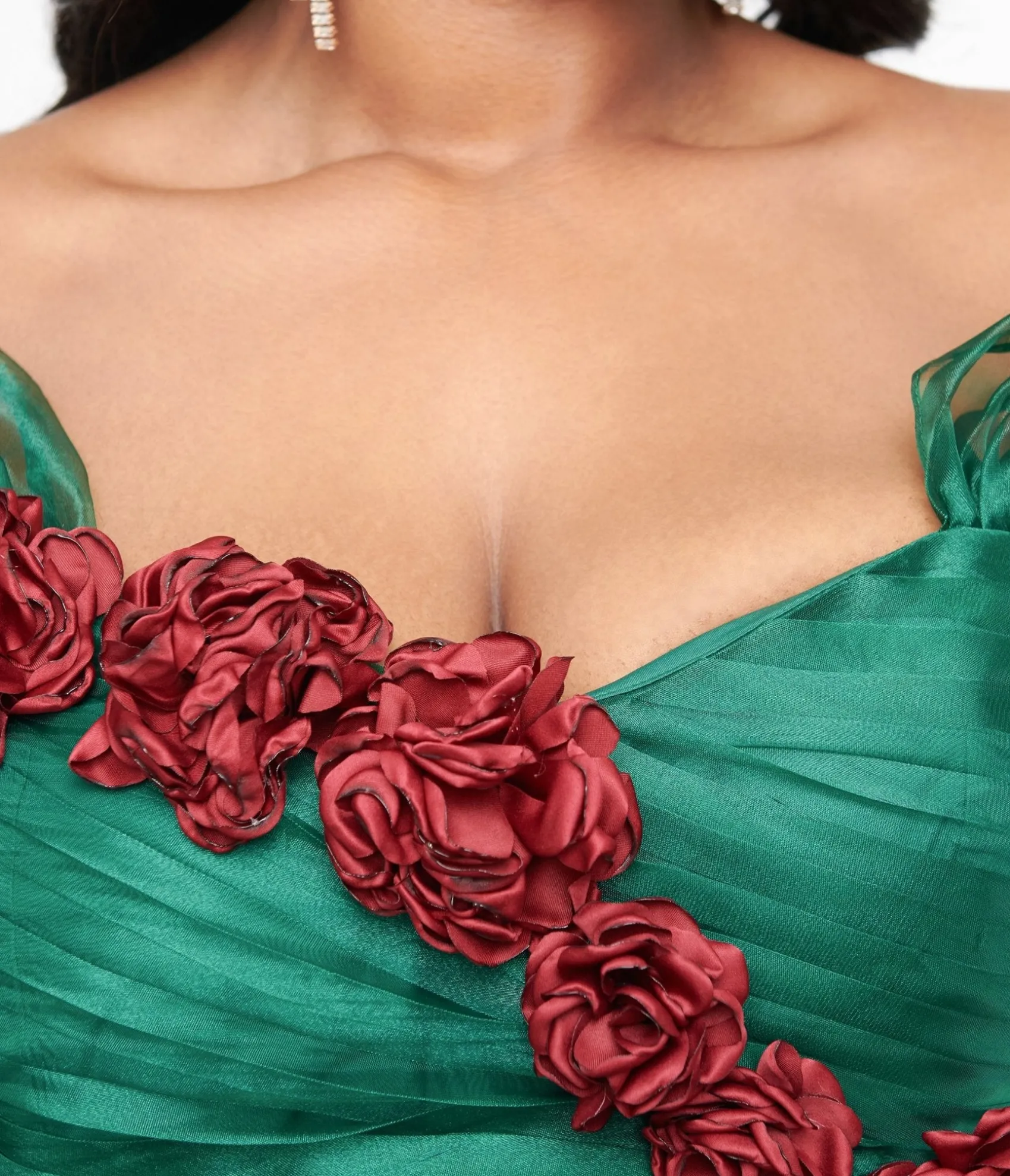 Unique Vintage 1940s Emerald & Roses Garden State Swing Dress Sale