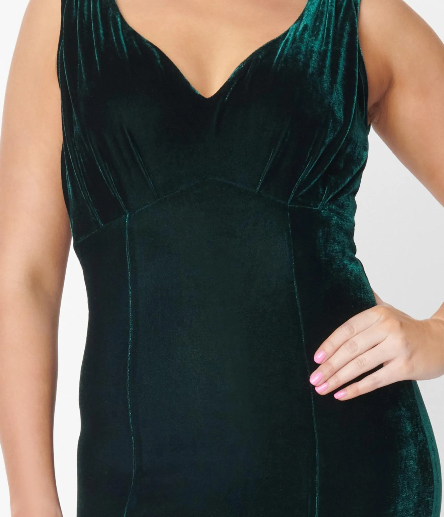 Unique Vintage 1930s Emerald Green Velvet Goldwyn Gown Best Sale
