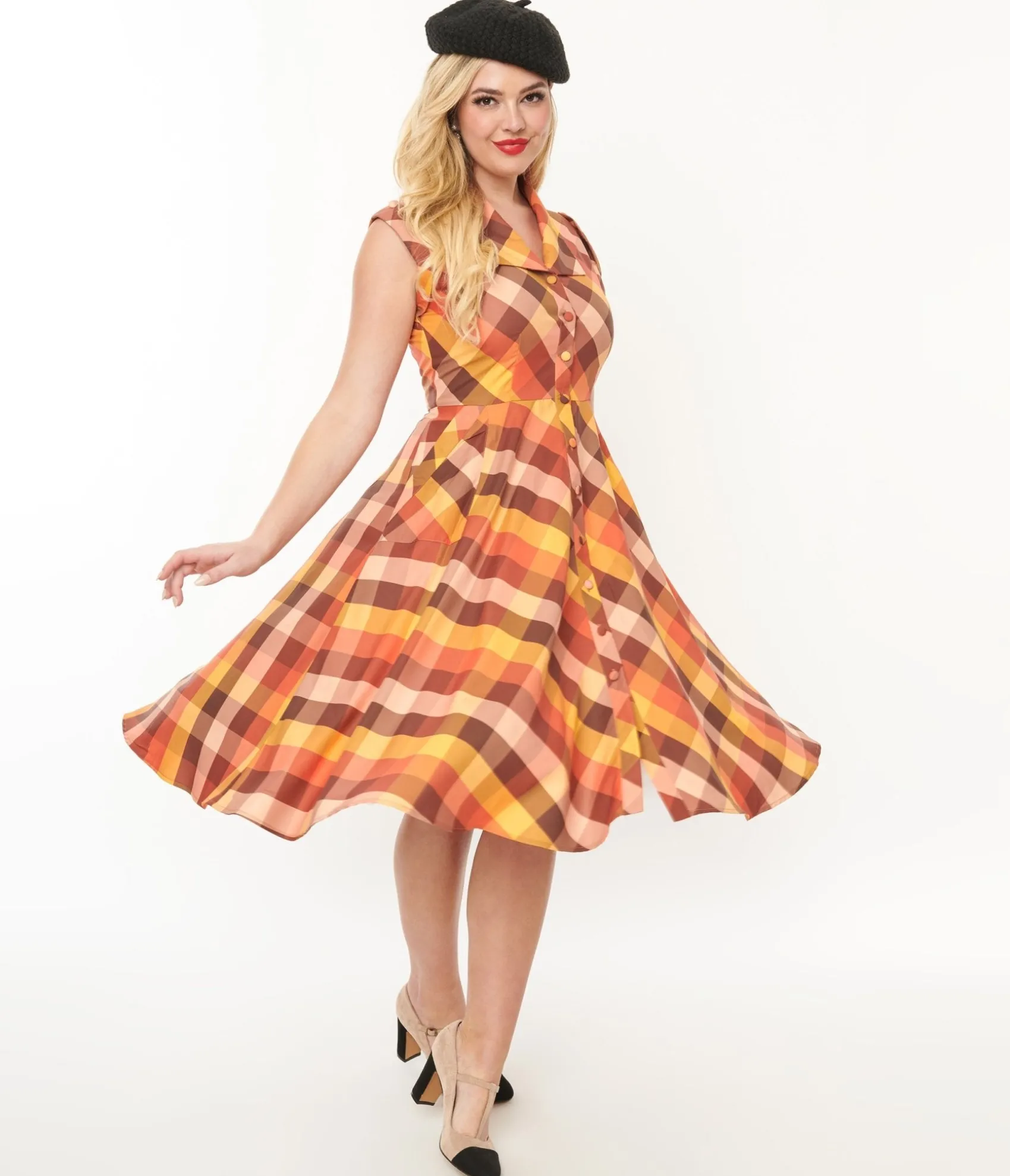 Unique Vintage 1950s Fall Madras Plaid Shirt Dress Cheap