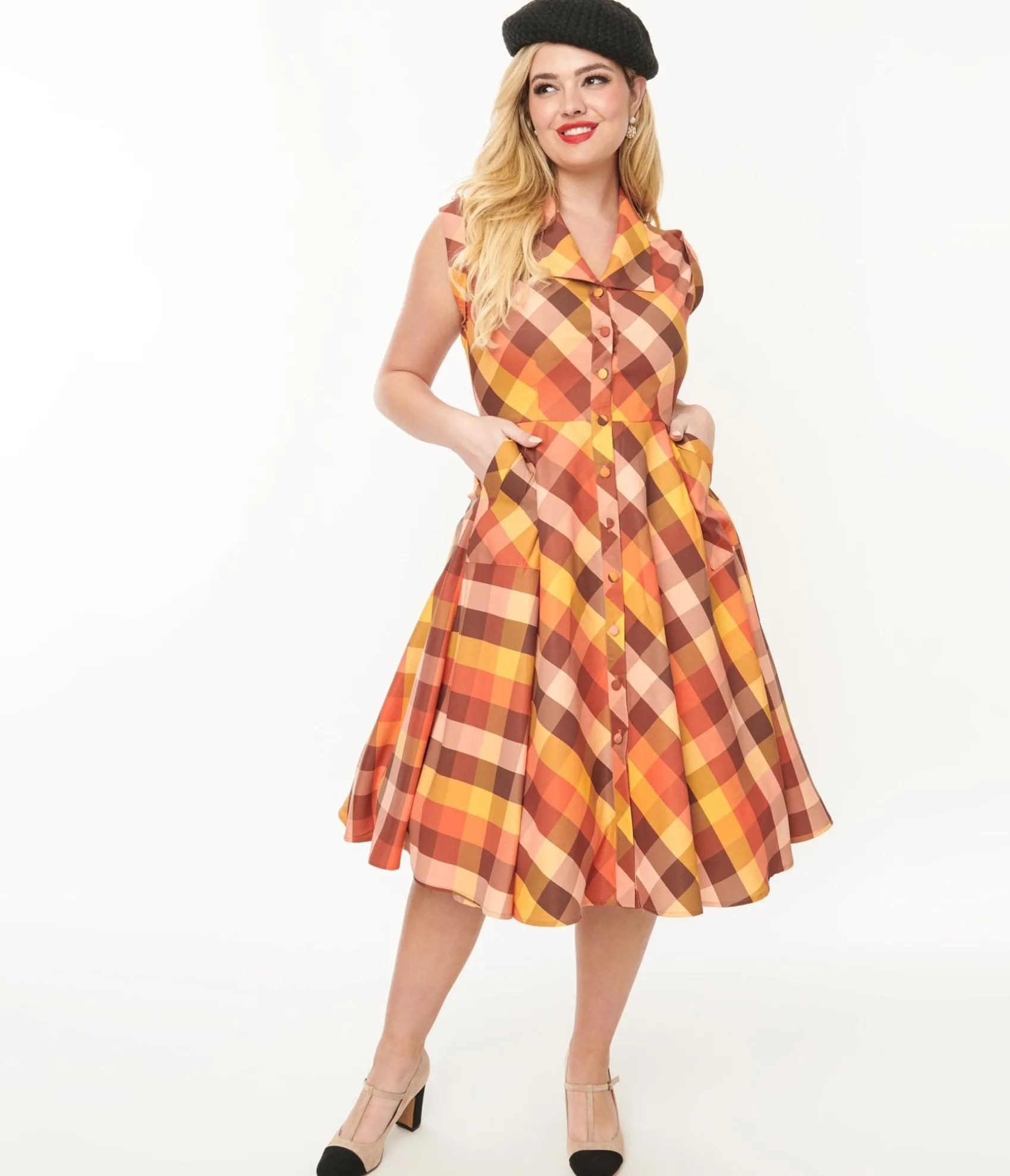 Unique Vintage 1950s Fall Madras Plaid Shirt Dress Cheap