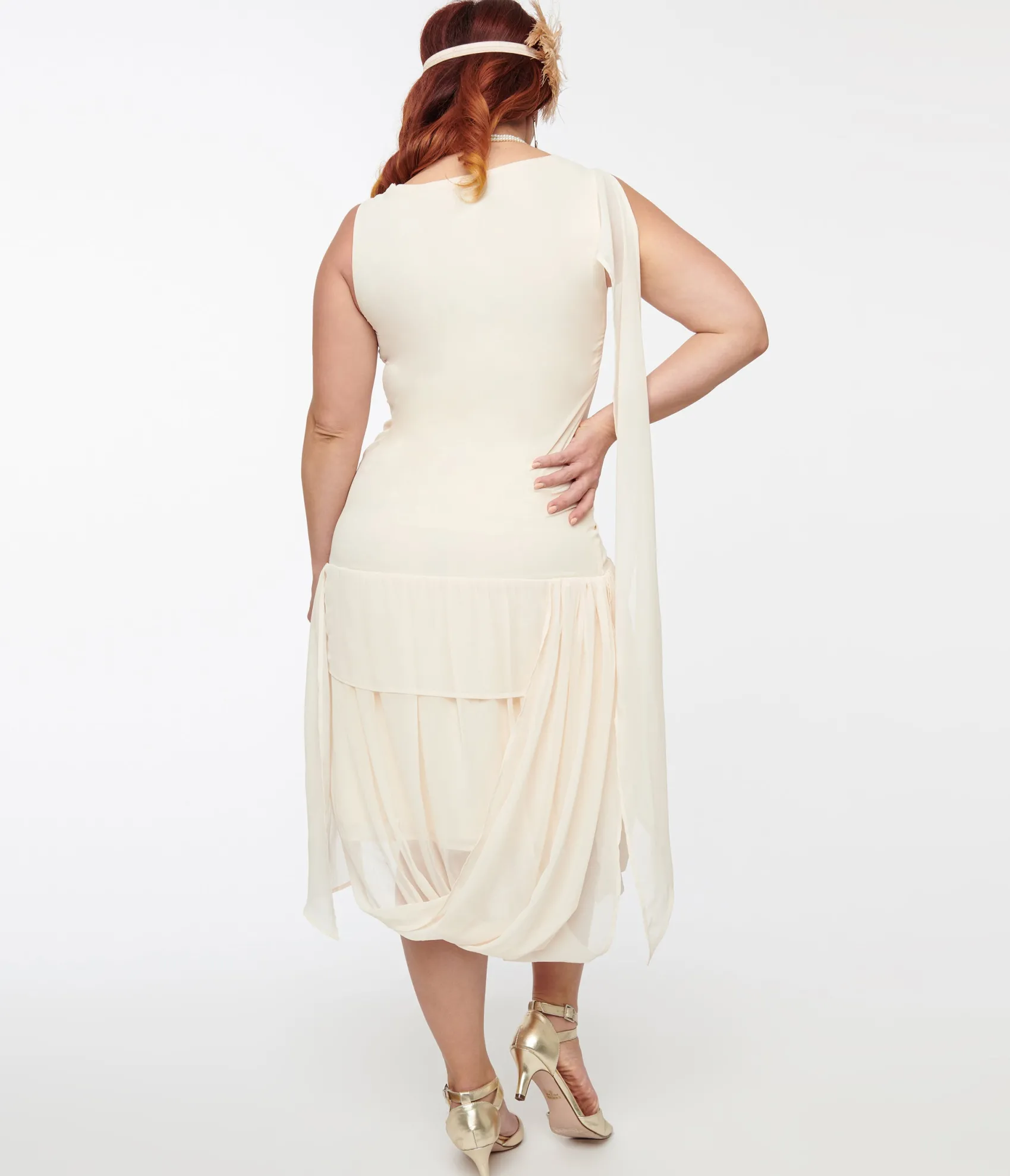 Unique Vintage 1920s Ivory Draped Chiffon Flapper Online