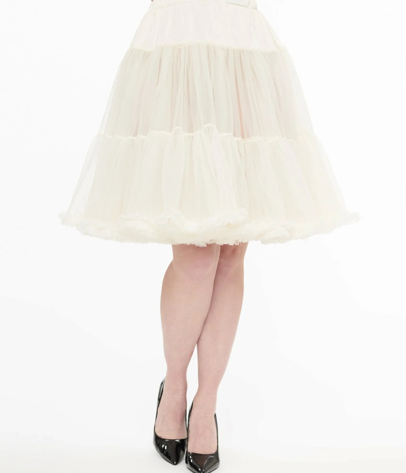 Unique Vintage 1950s Ivory Retro Style Ruffled Petticoat Crinoline Discount