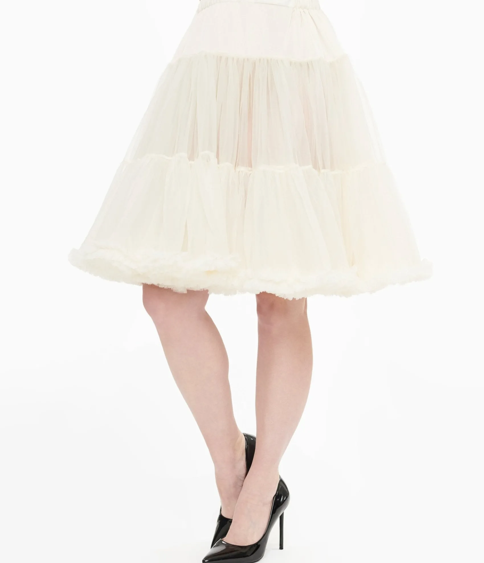 Unique Vintage 1950s Ivory Retro Style Ruffled Petticoat Crinoline Discount