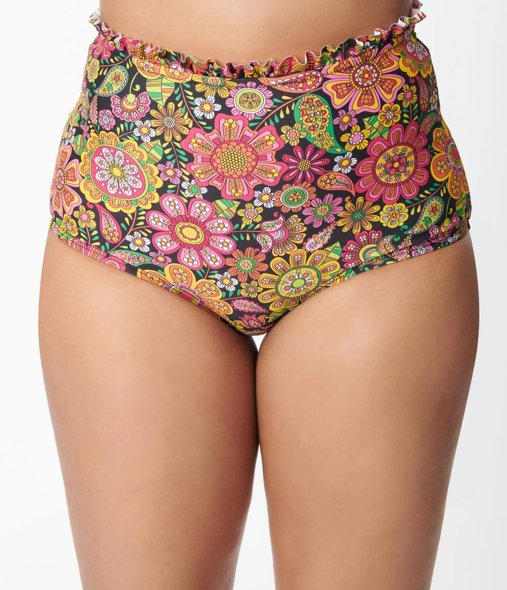 Unique Vintage 1960s Kaleidoscope Floral Cape May Swim Bottoms Outlet