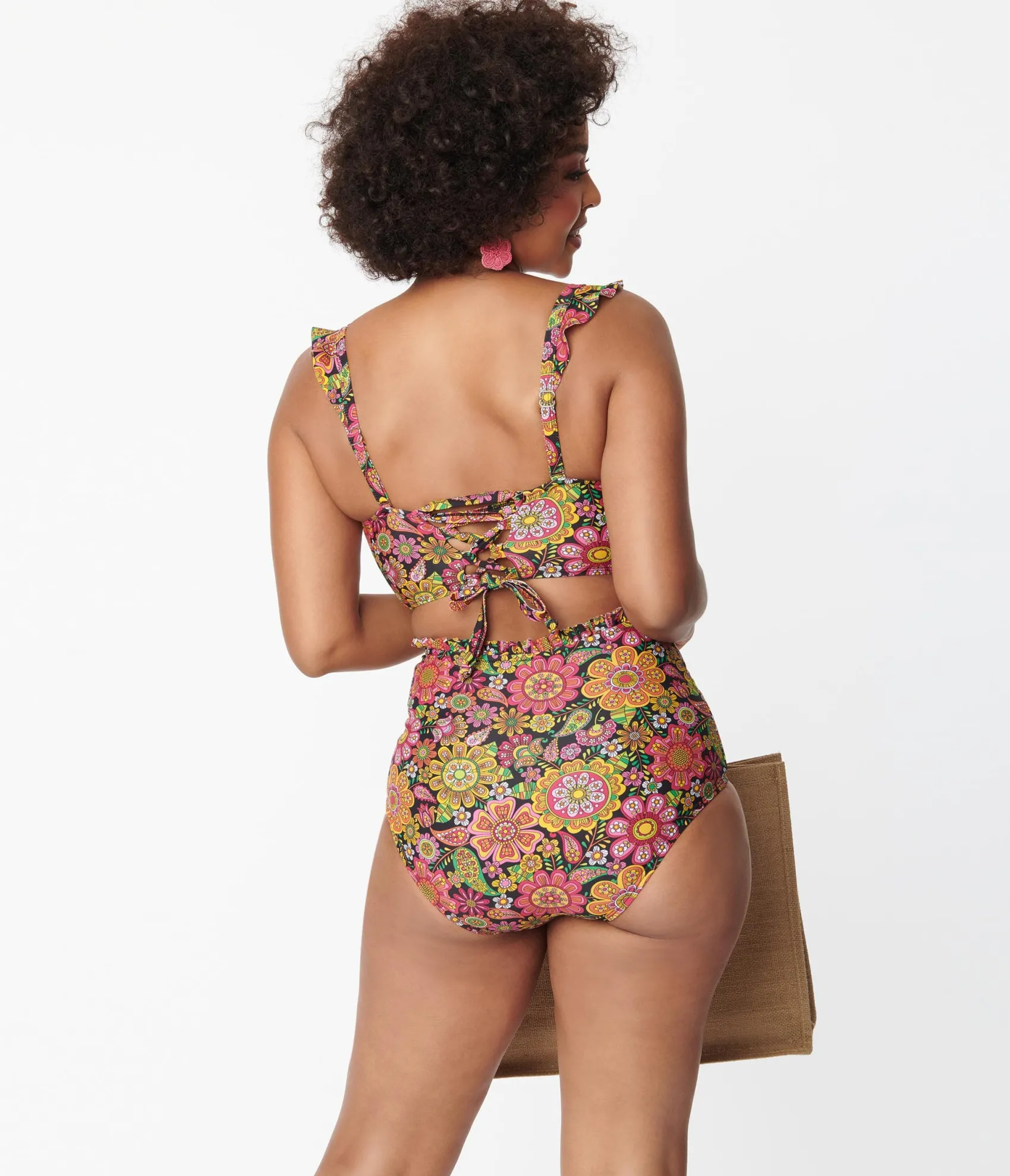 Unique Vintage 1960s Kaleidoscope Floral Cape May Swim Bottoms Outlet
