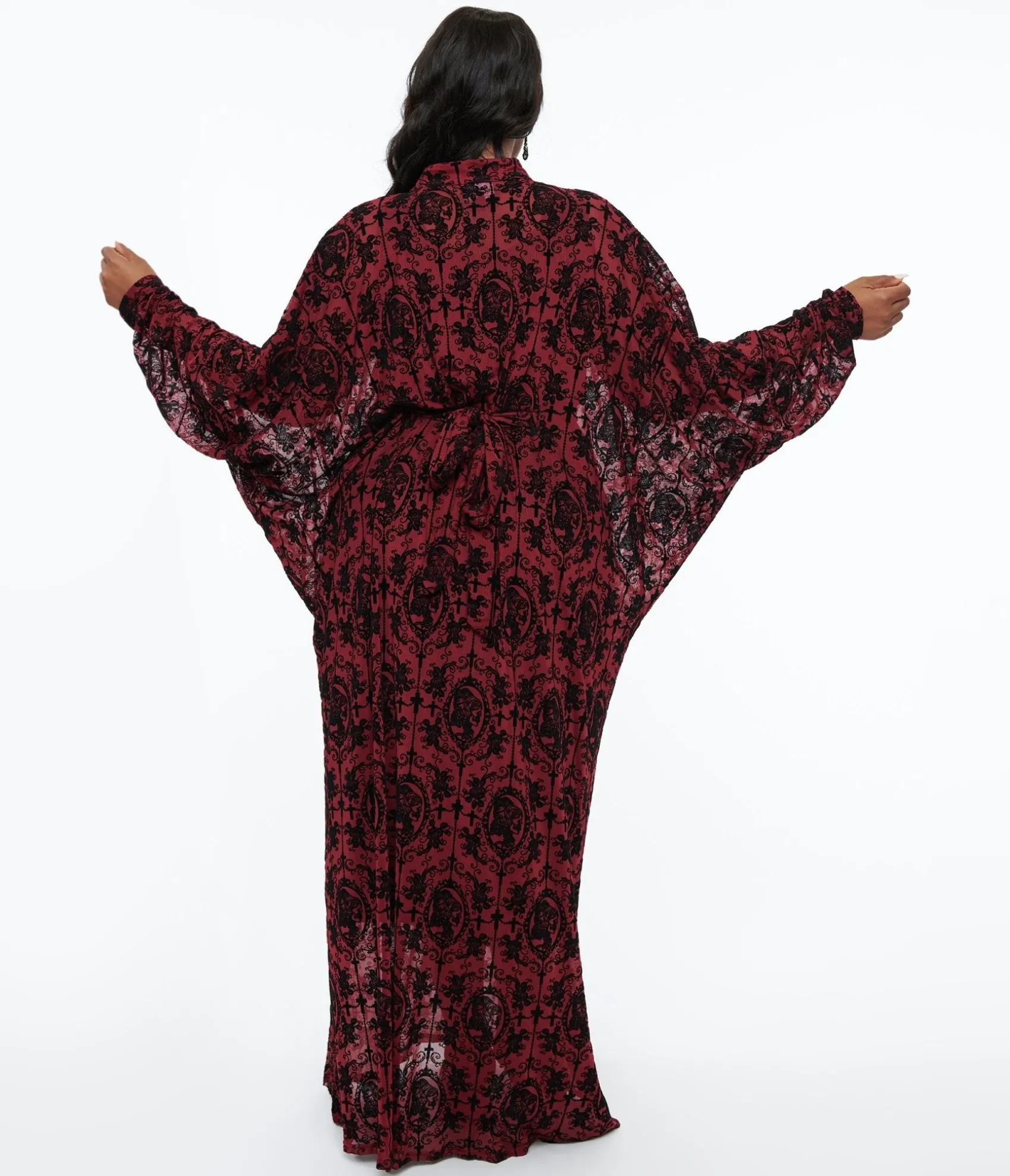 Unique Vintage 1970s La Caterina Burgundy High Neck Caftan Store