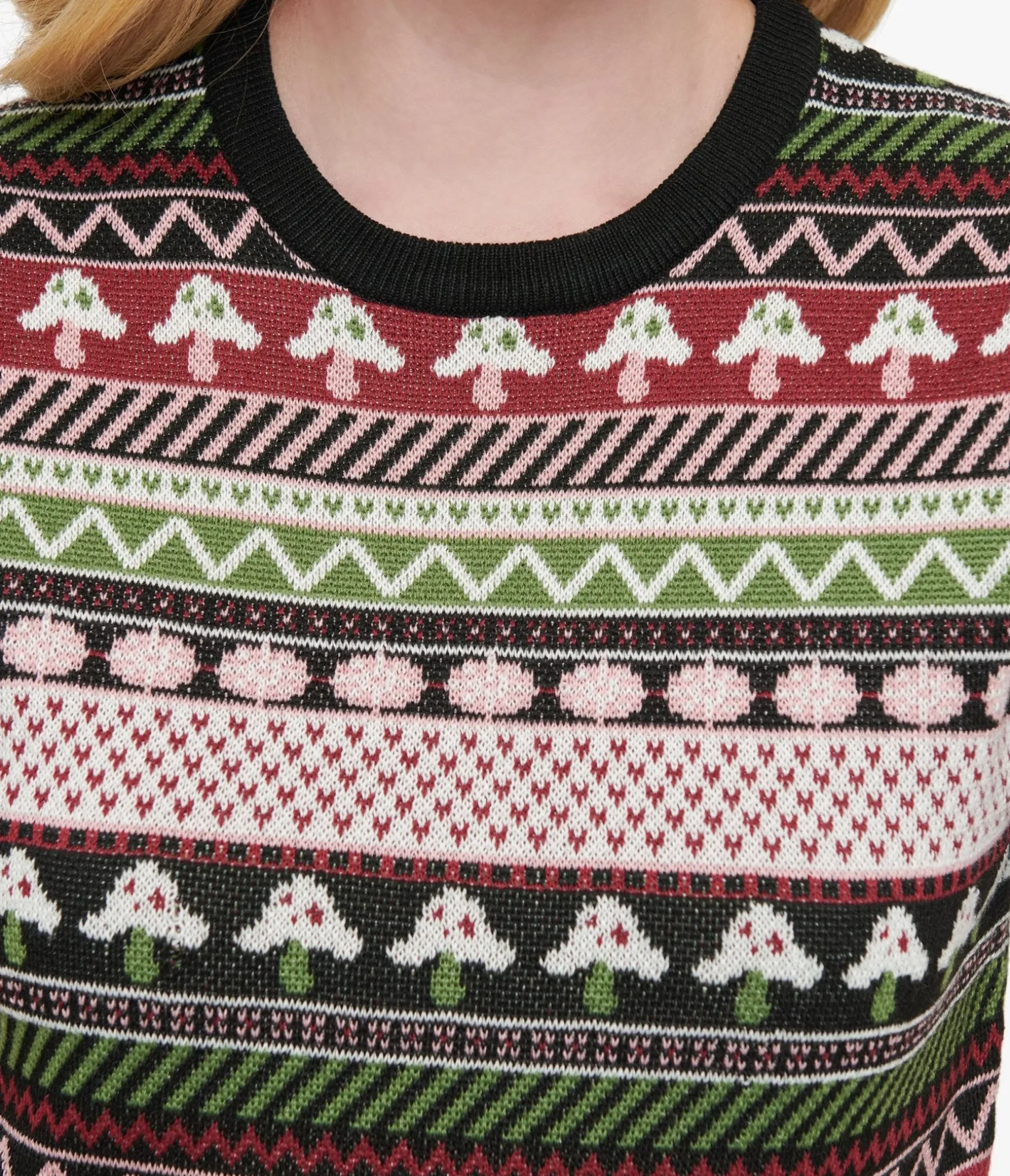 Unique Vintage 1950s Mushroom Jacquard Sweater Cheap