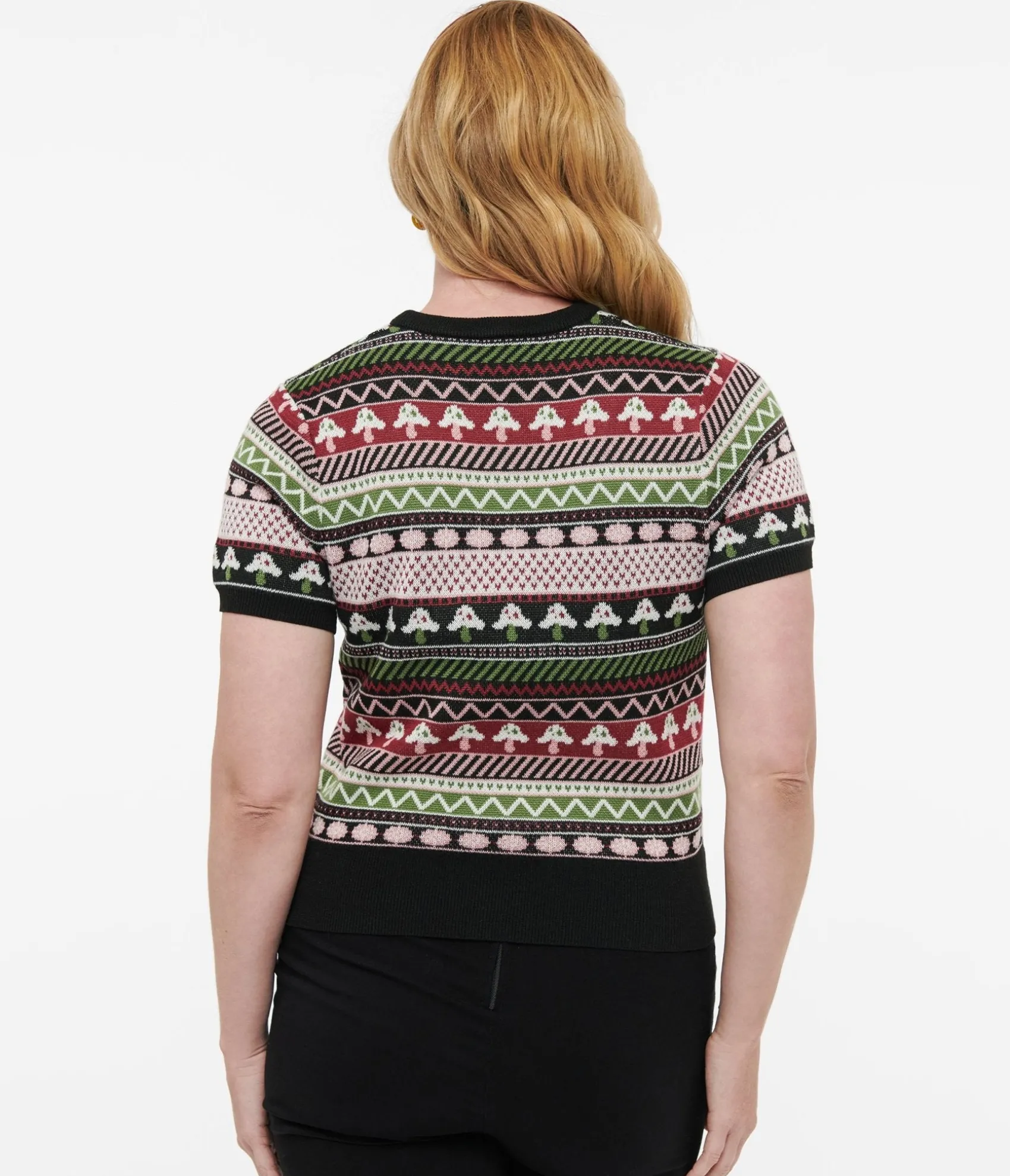 Unique Vintage 1950s Mushroom Jacquard Sweater Cheap