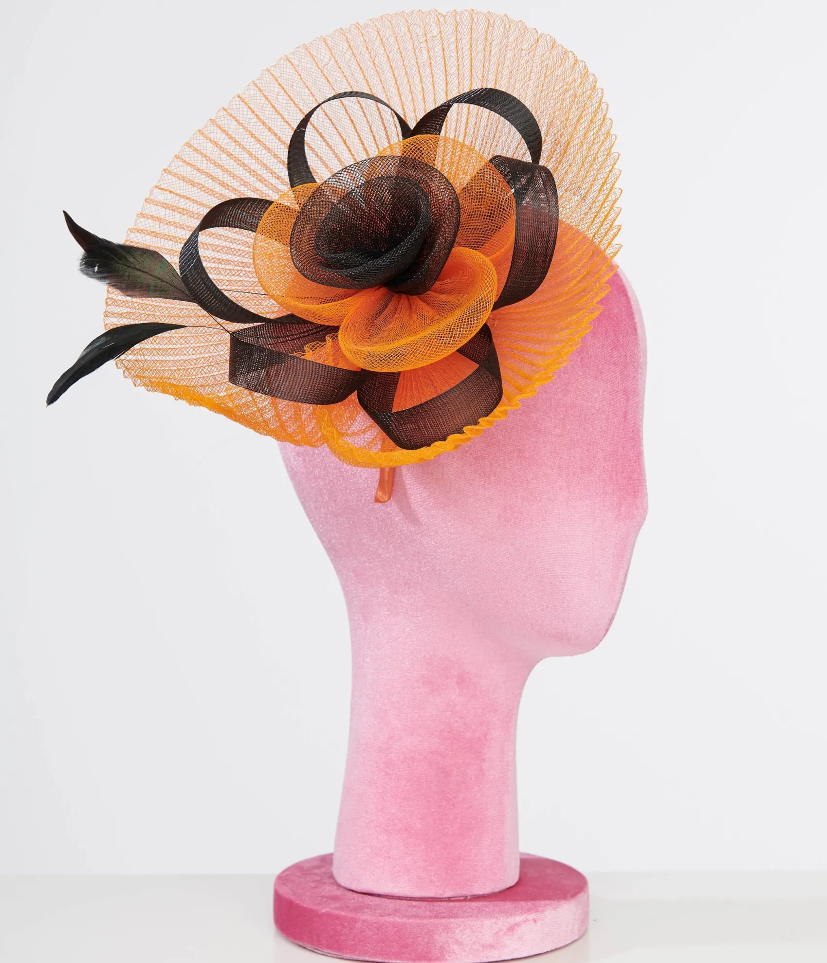 Unique Vintage 1930s Orange & Black Halloween Fascinator Online