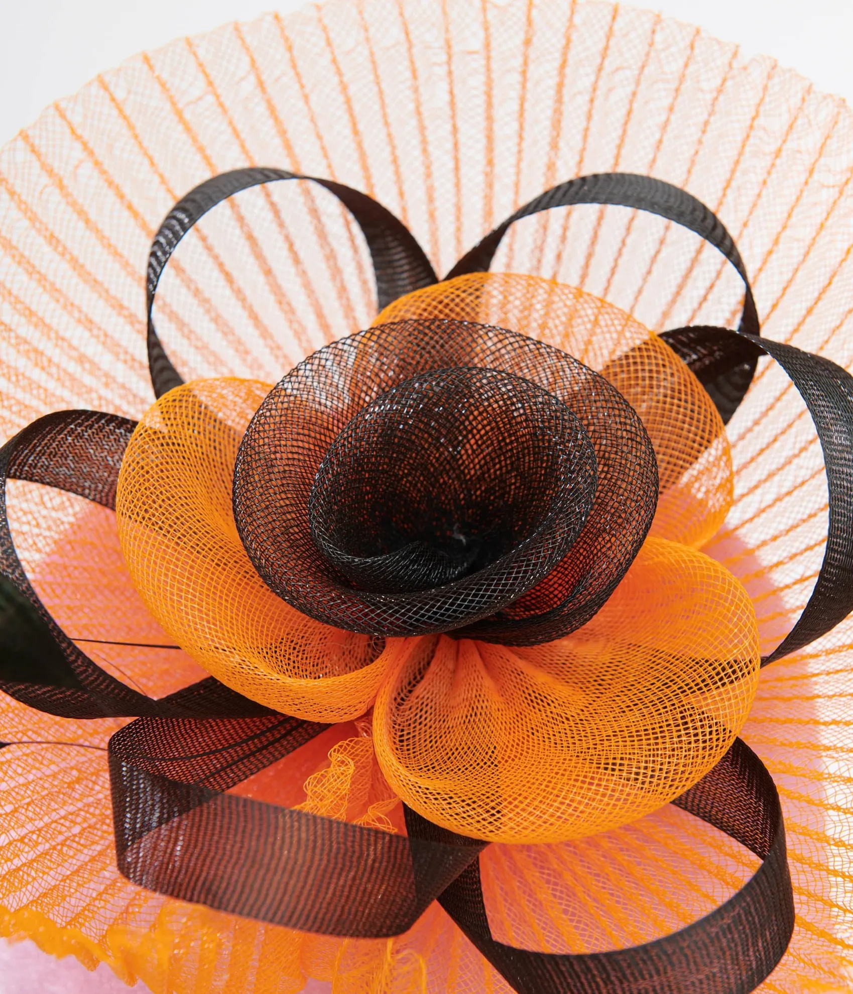 Unique Vintage 1930s Orange & Black Halloween Fascinator Online