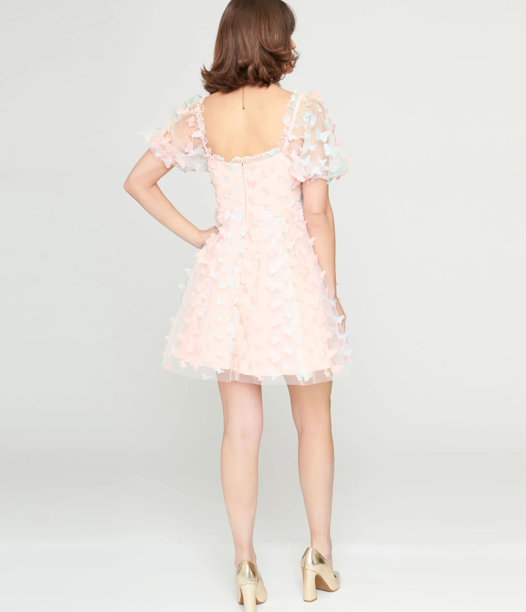 Unique Vintage 1950s Pastel Rainbow Butterfly Babydoll Dress Best
