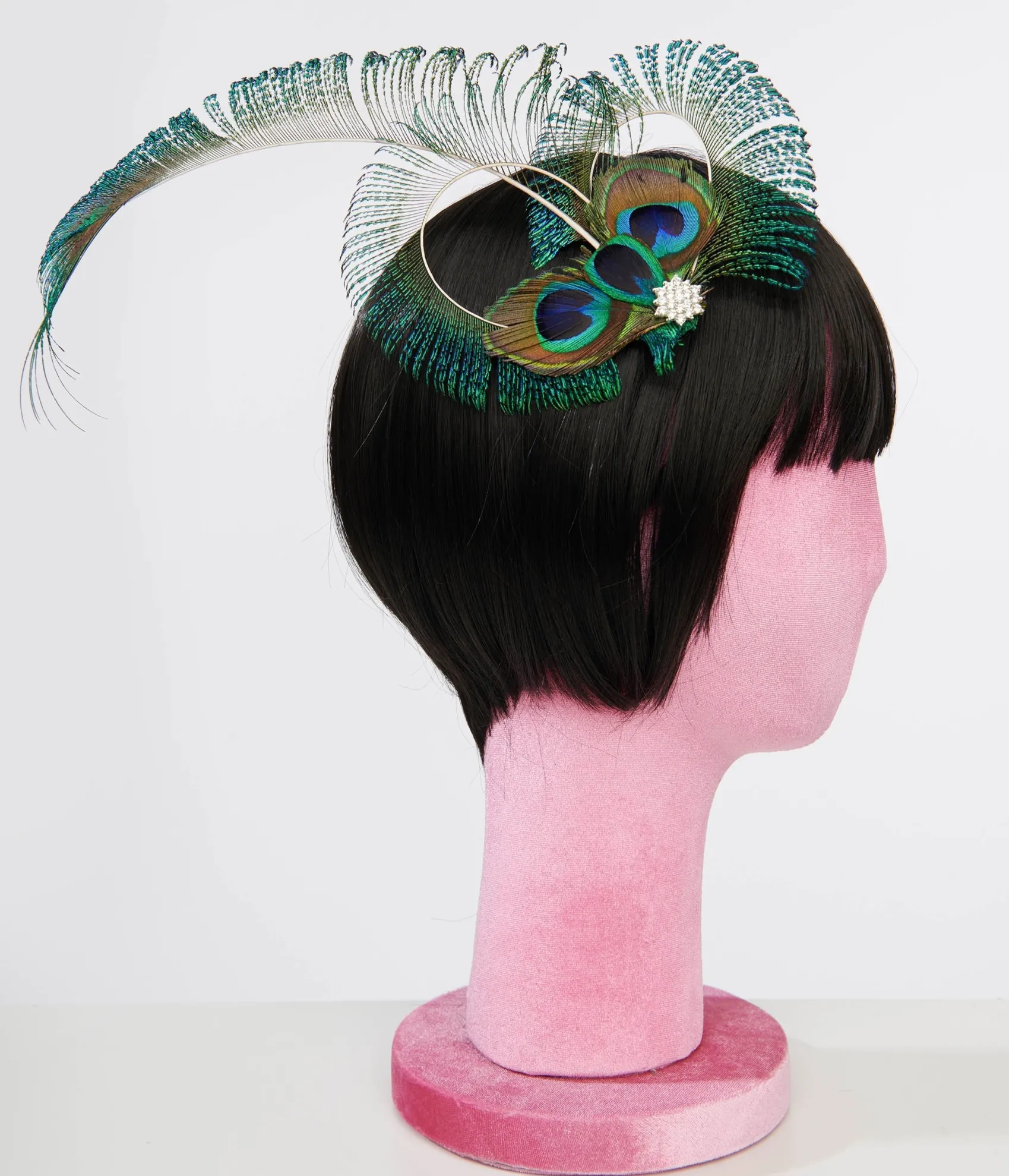 Unique Vintage 1920s Peacock Feather Hair Clip Discount