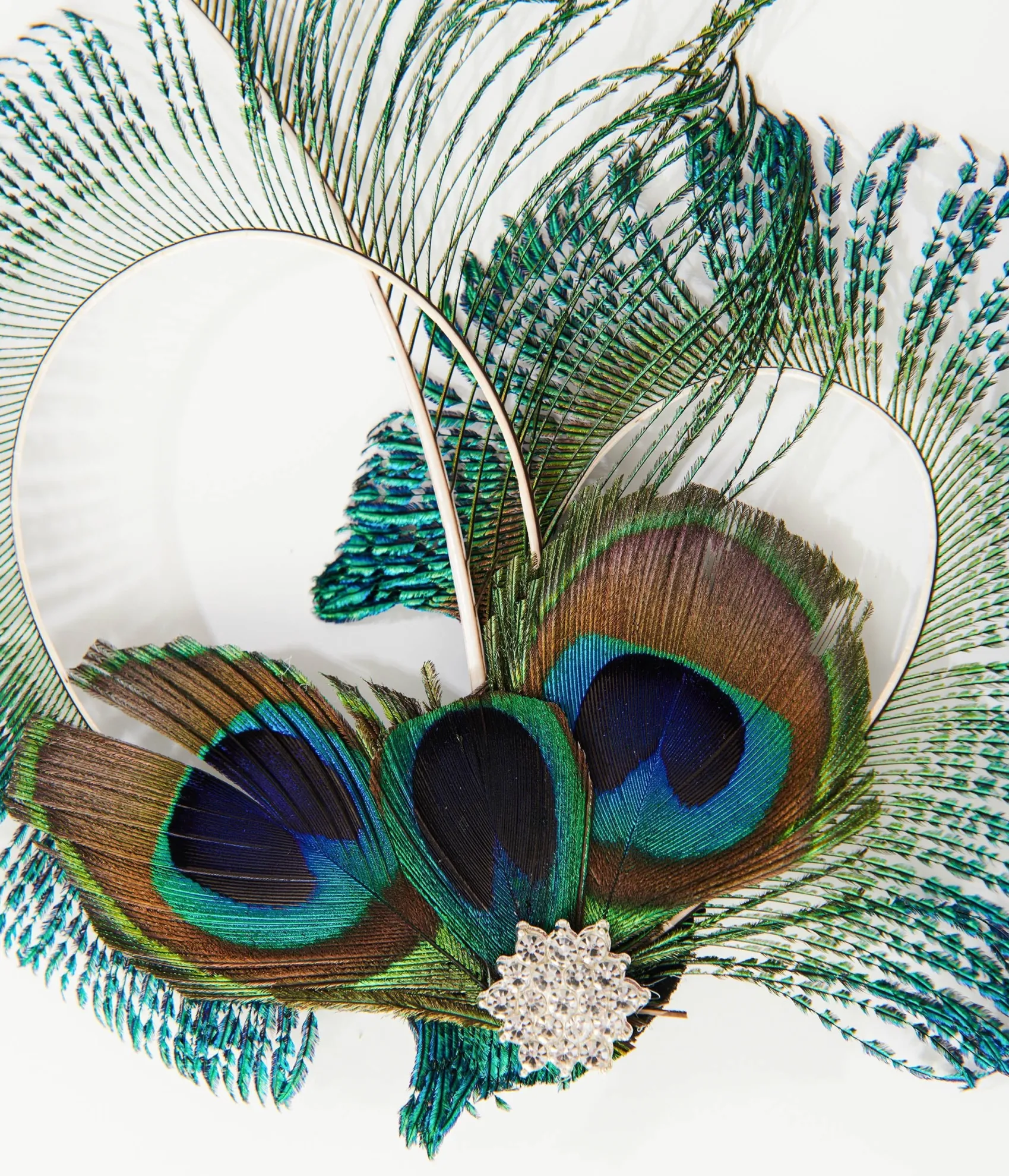 Unique Vintage 1920s Peacock Feather Hair Clip Discount