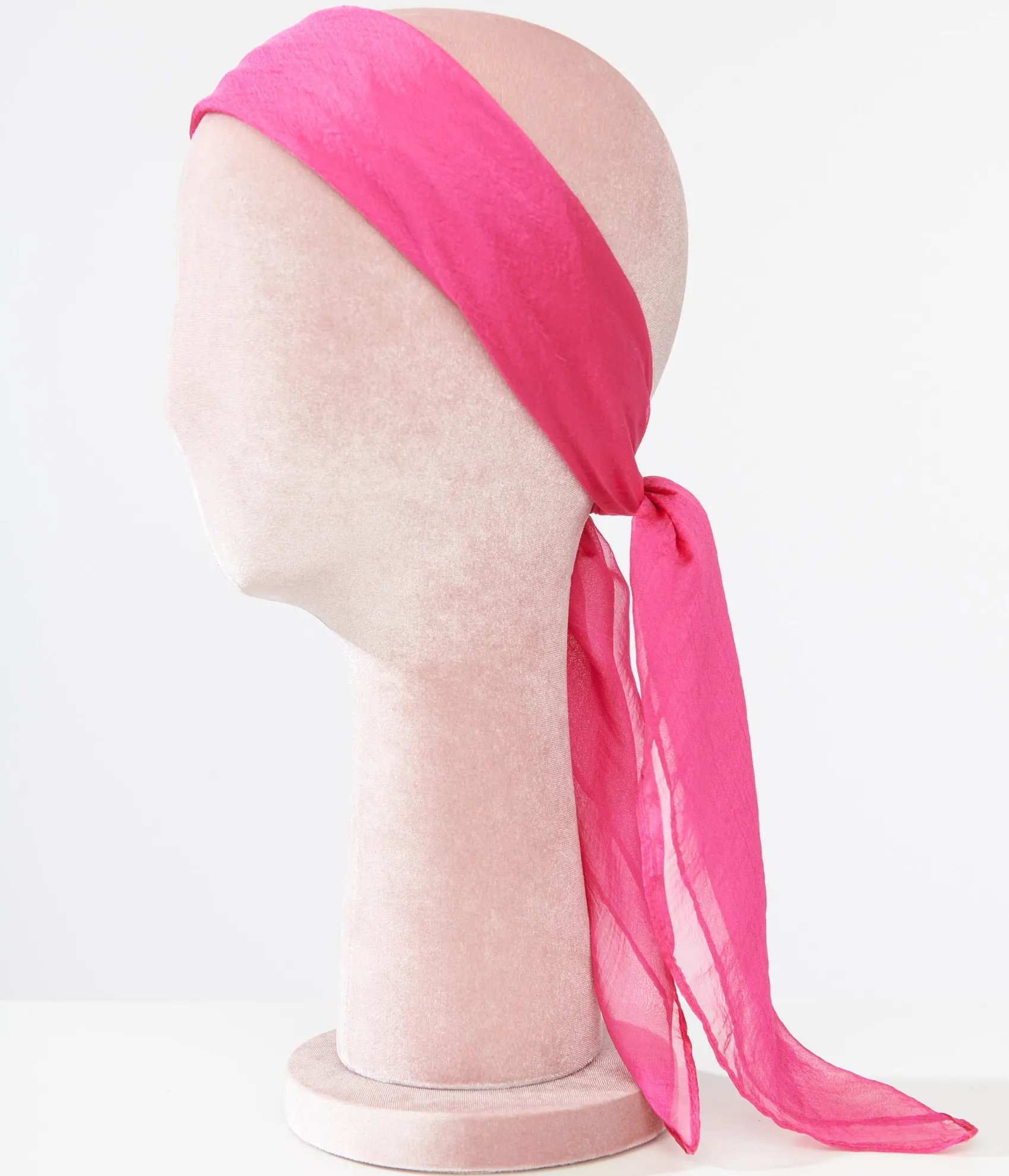 Unique Vintage 1950s Pink Chiffon Hair Scarf Best Sale