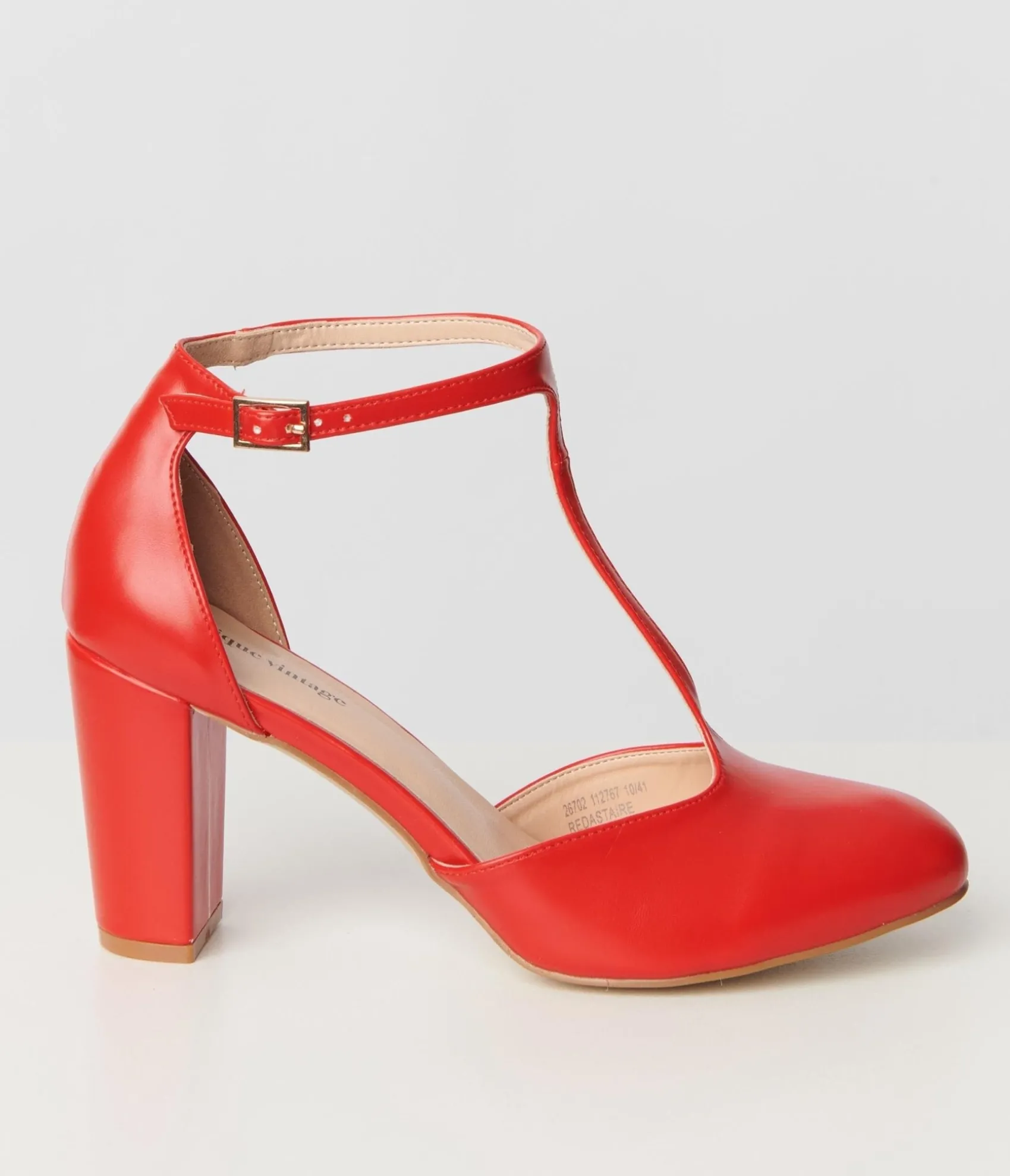 Unique Vintage 1920s Red Leatherette T-Strap Astaire Pumps Best Sale