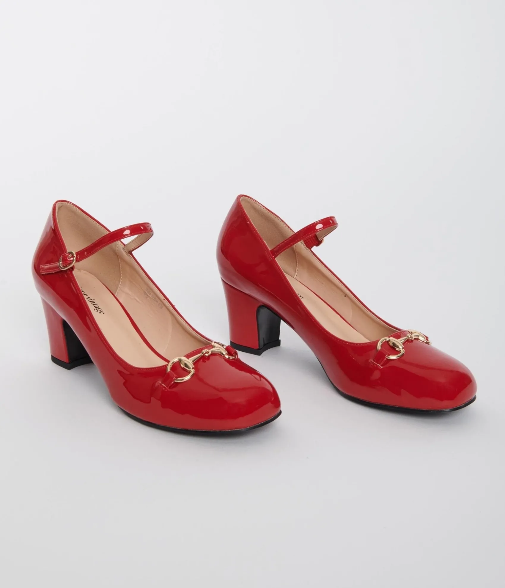 Unique Vintage 1970s Red Patent Leatherette Mary Jane Heels Discount