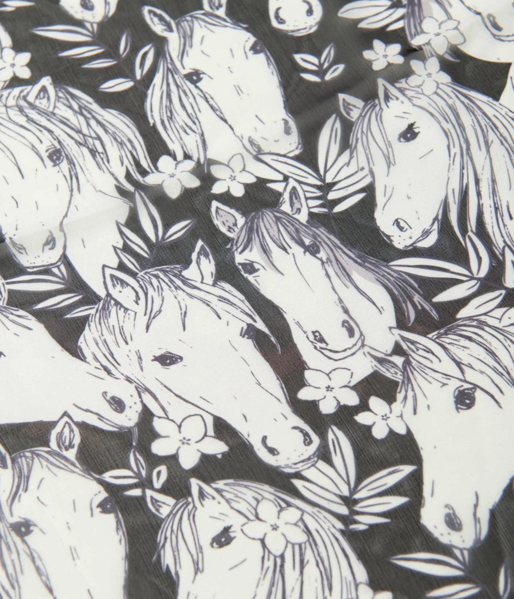 Unique Vintage Wild Horses Print Hair Scarf New