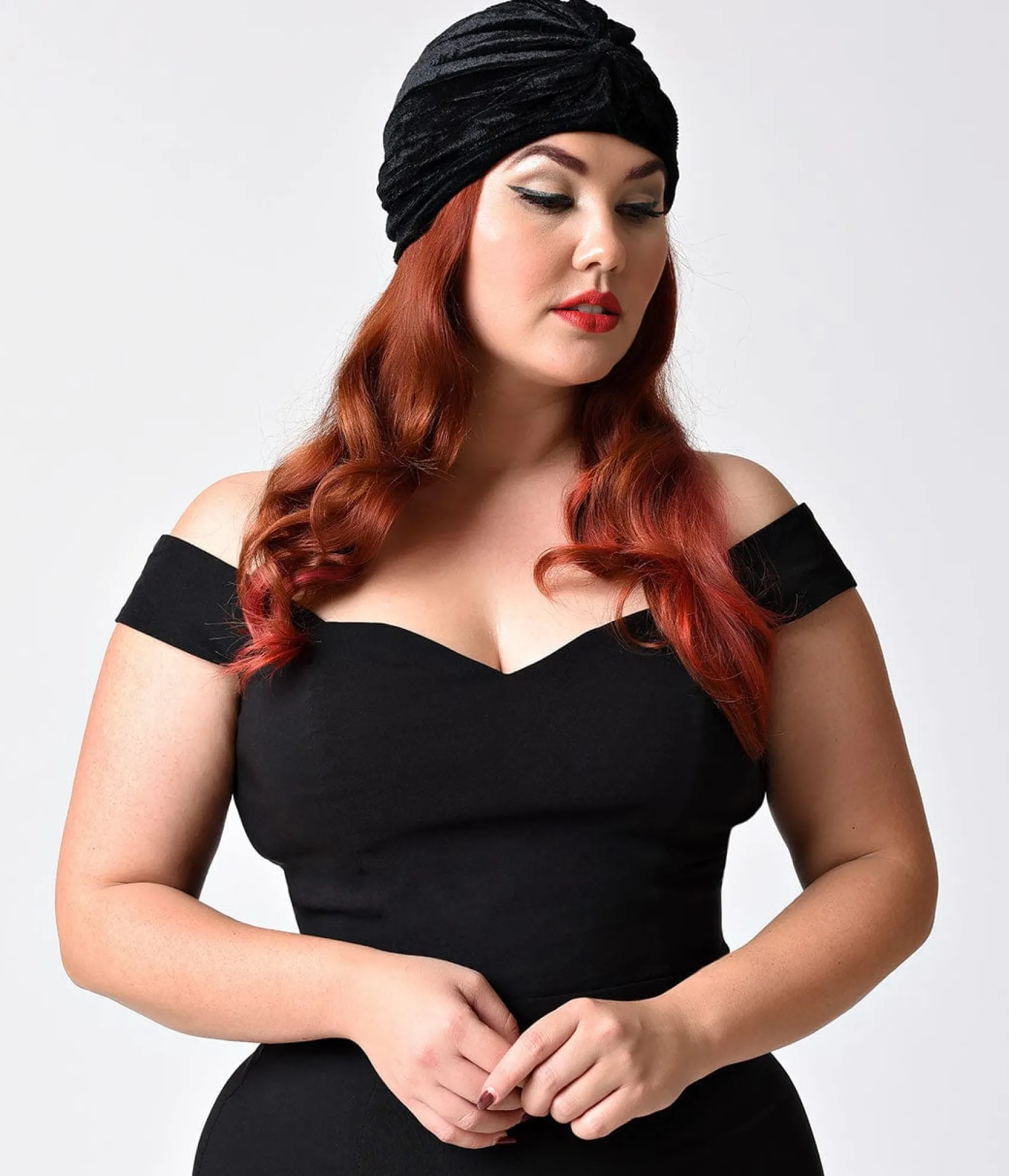 Unique Vintage Vintage Style Black Velvet Knotted Turban Shop