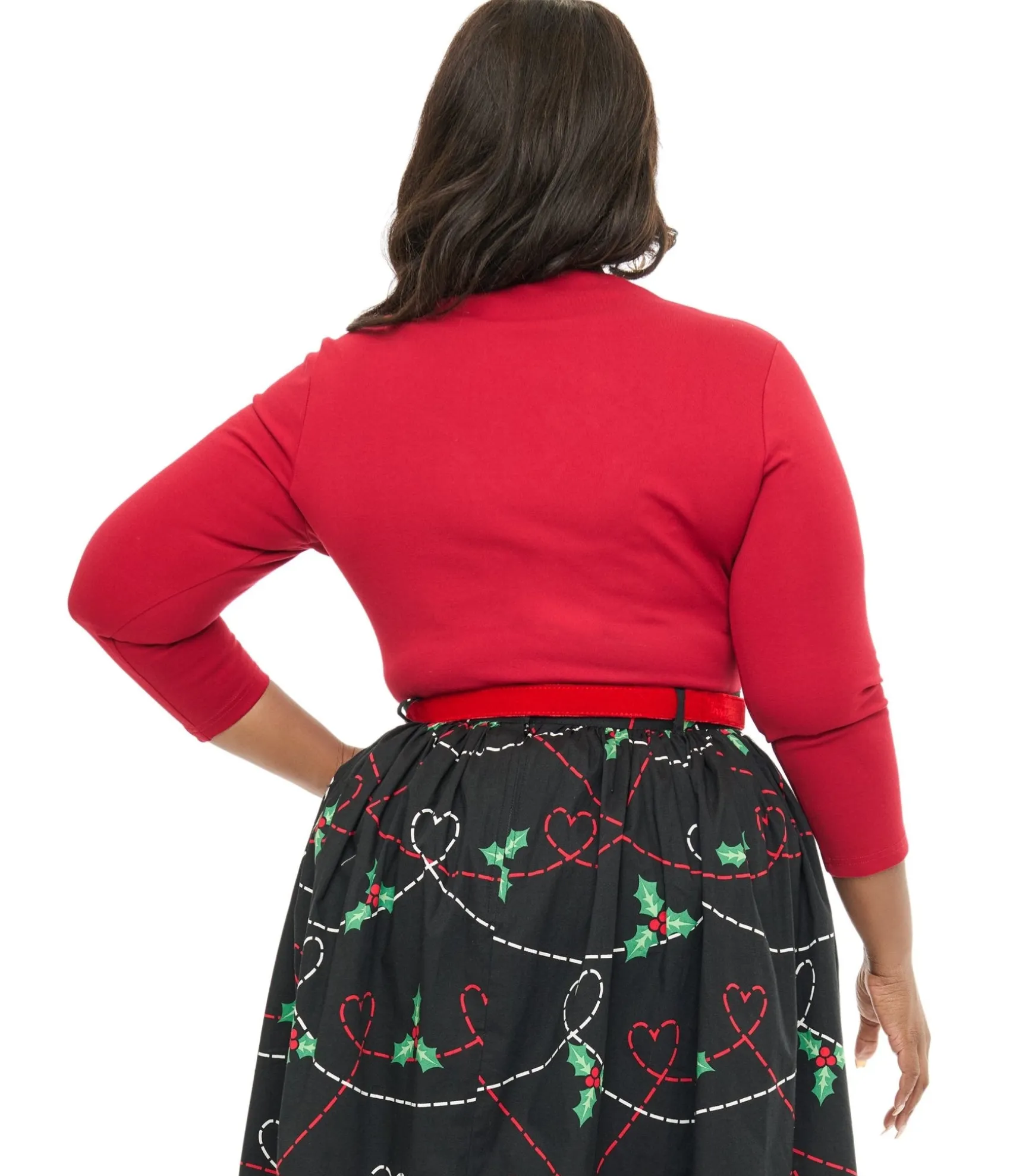 Unique Vintage Voodoo Vixen Plus Size 1950s Red Jersey Knit Top Shop