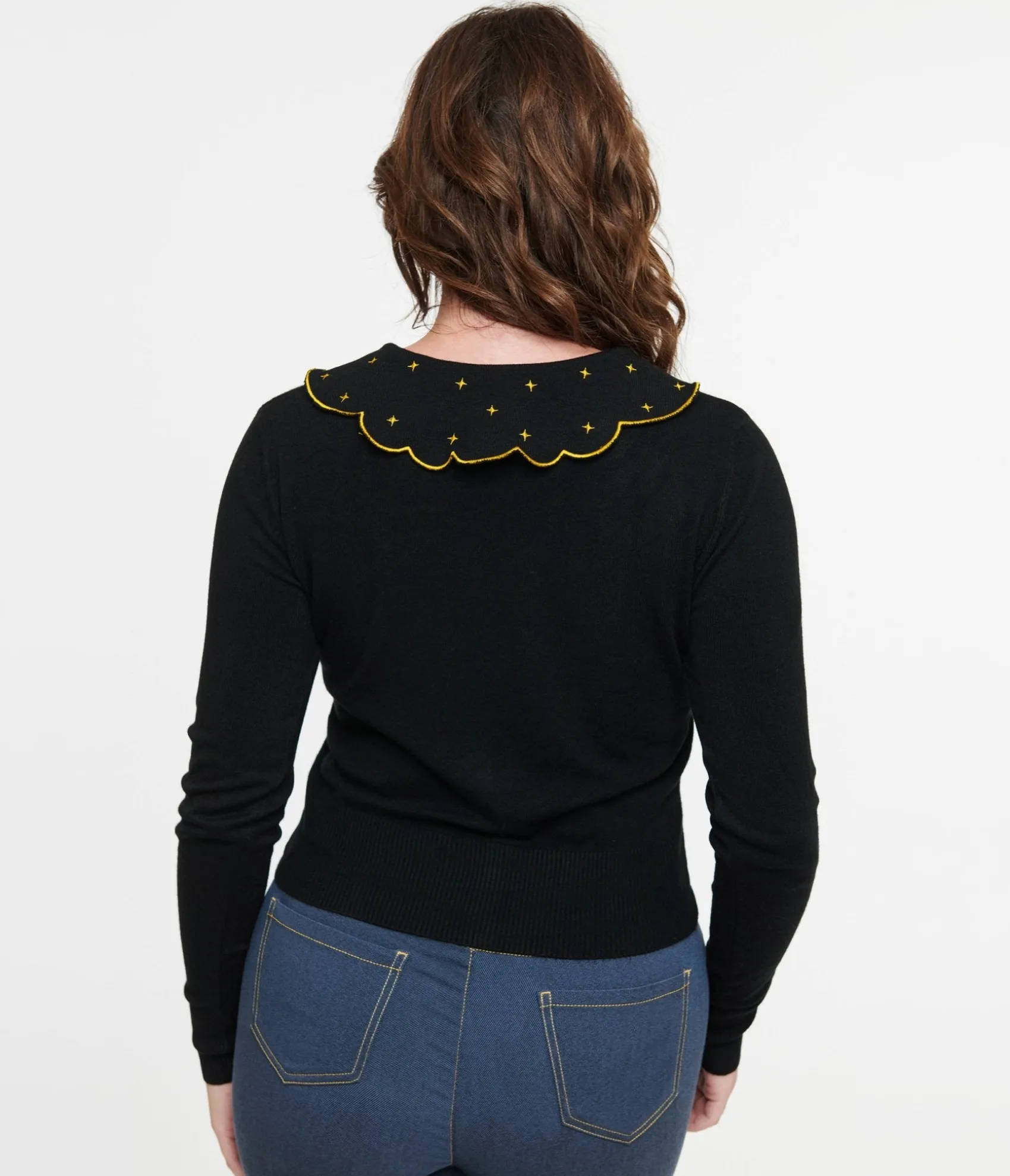 Unique Vintage Voodoo Vixen 1950s Black Midnight Mushroom Cardigan Flash Sale