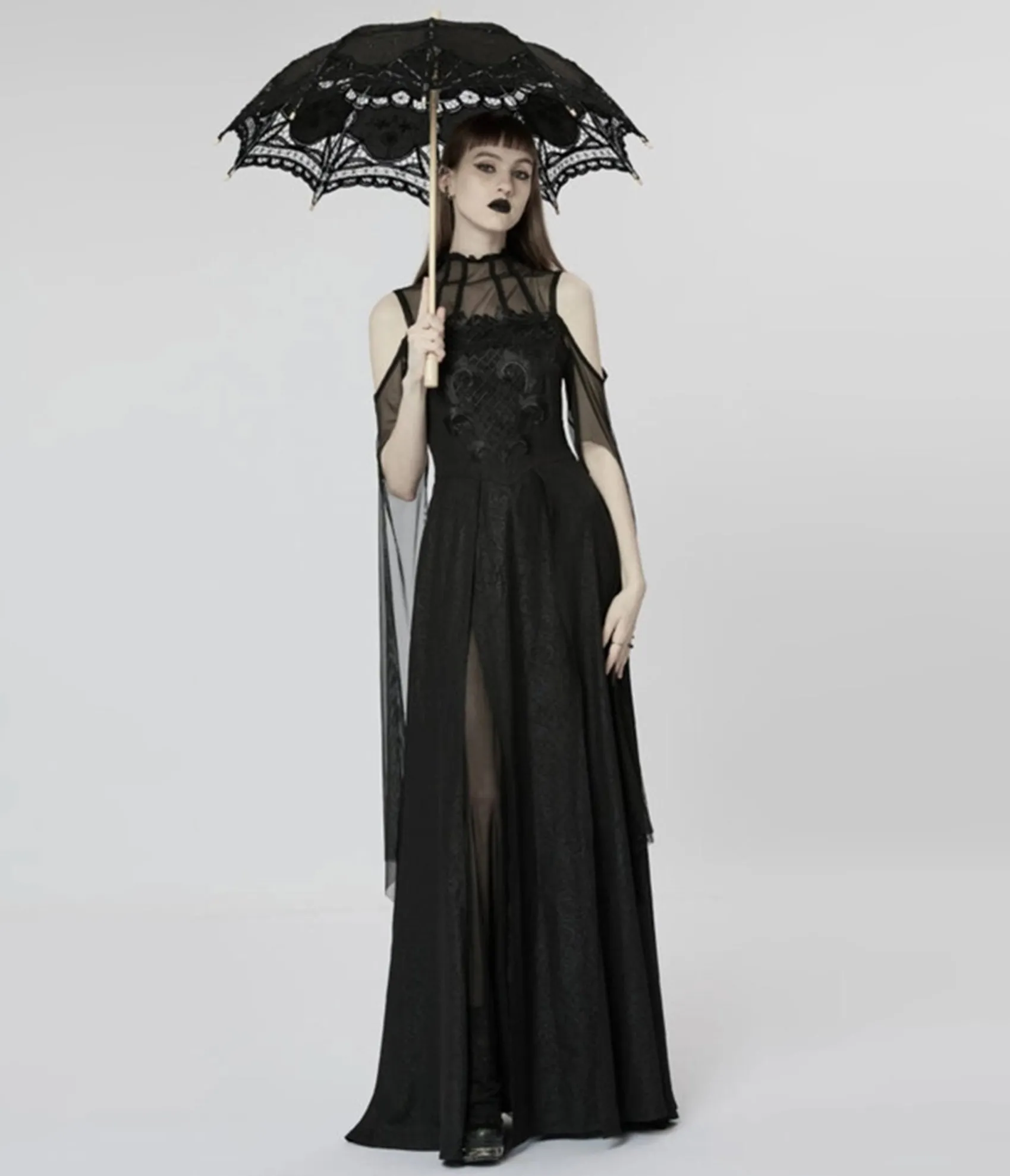 Unique Vintage Western Fashion Gothic Black Lace Cotton Parasol Sale