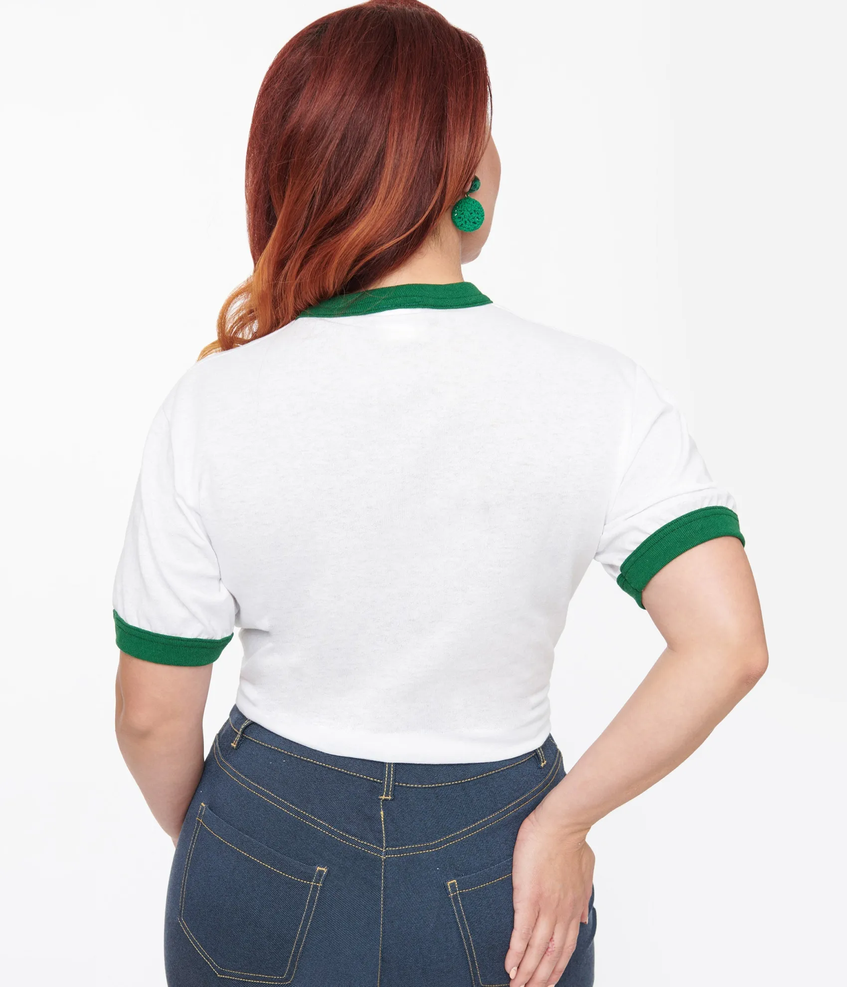 Unique Vintage White & Green Saint Paddy Cats Fitted Graphic Tee Cheap