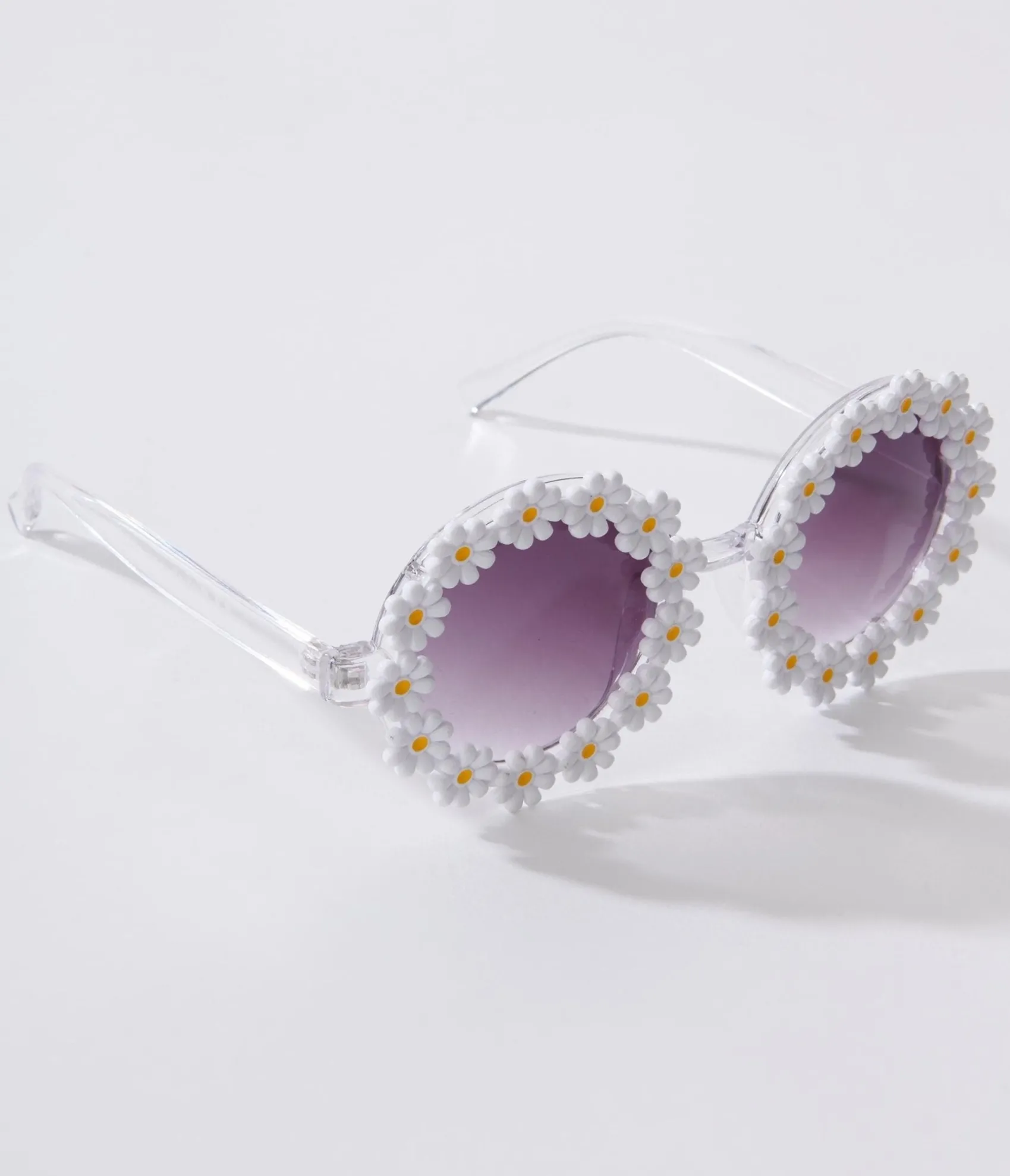 Unique Vintage White Daisy Round Sunglasses Best Sale