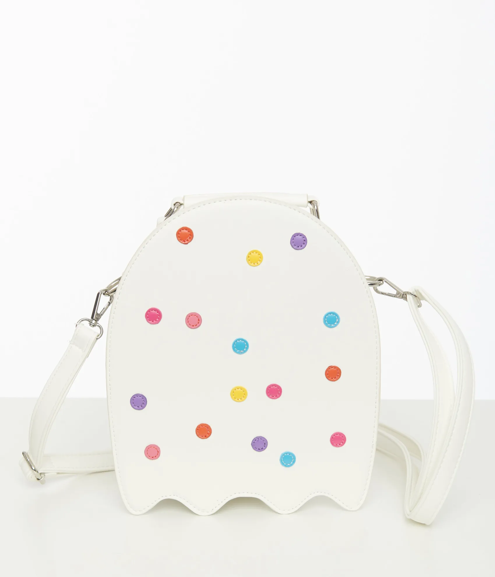 Unique Vintage White Leatherette Circus Cookie Ghost Crossbody Bag Shop
