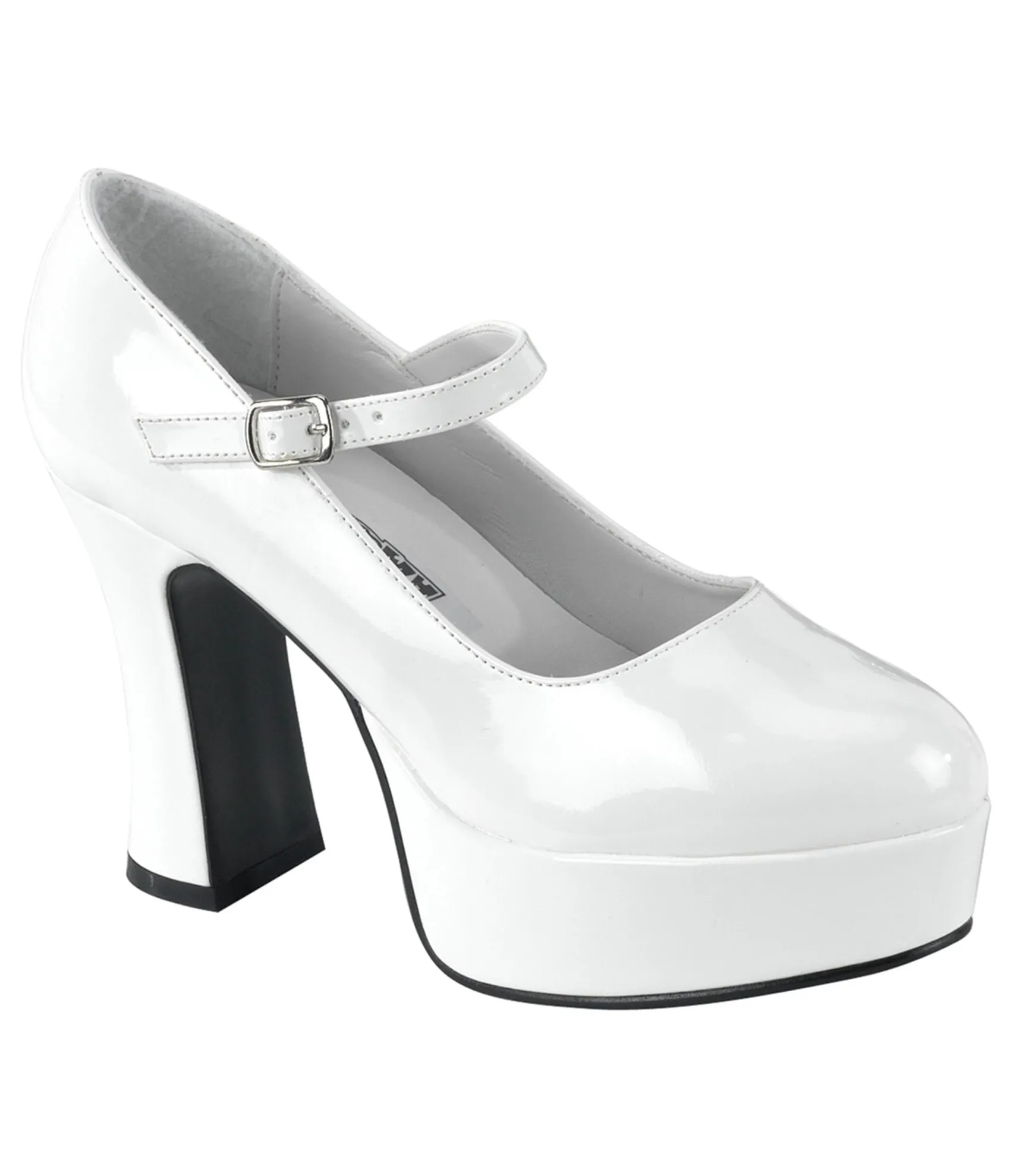 Unique Vintage White Patent Heel Mary Jane Pumps Discount