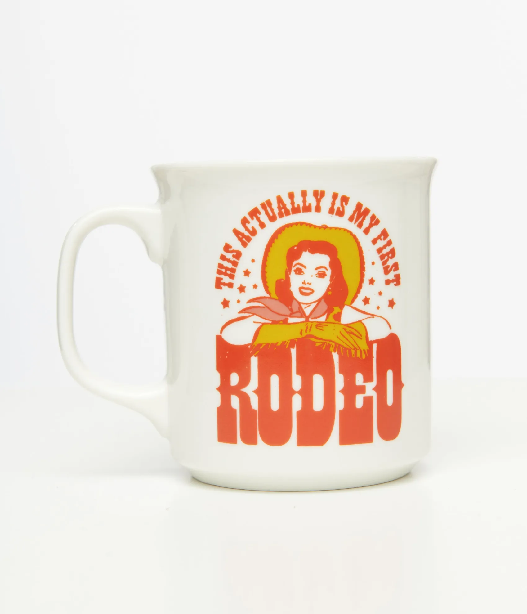 Unique Vintage White This Actually Is My First Rodeo Mug Best