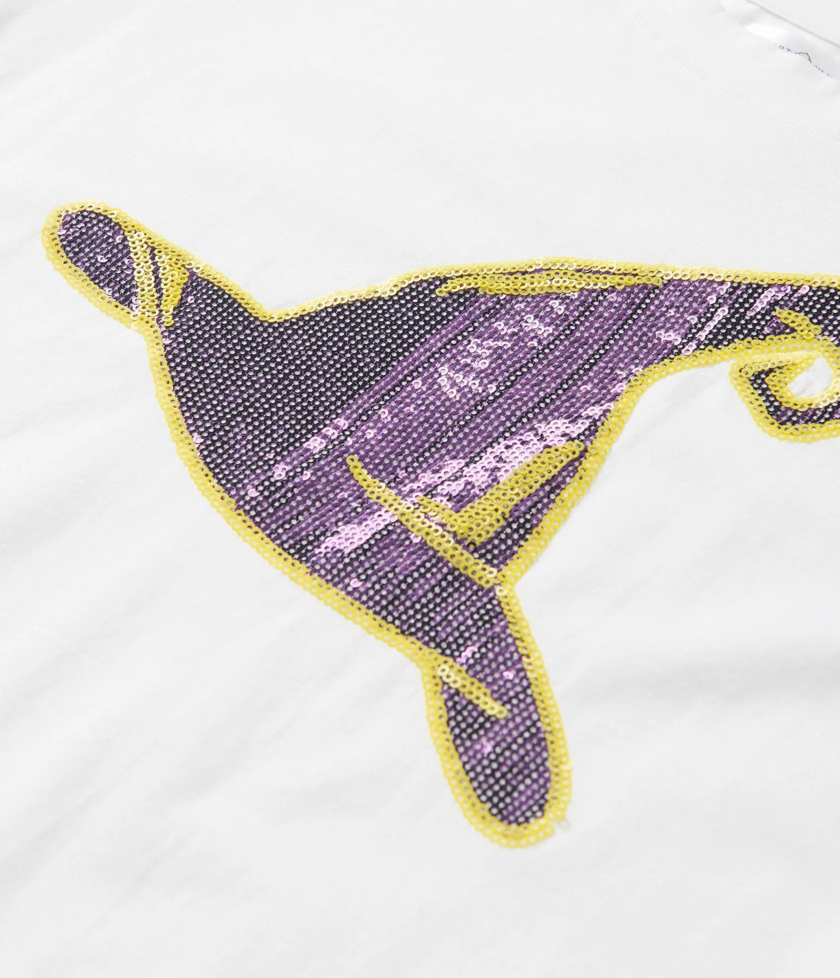 Unique Vintage White Witch Hat Sequin Unisex Tee Clearance