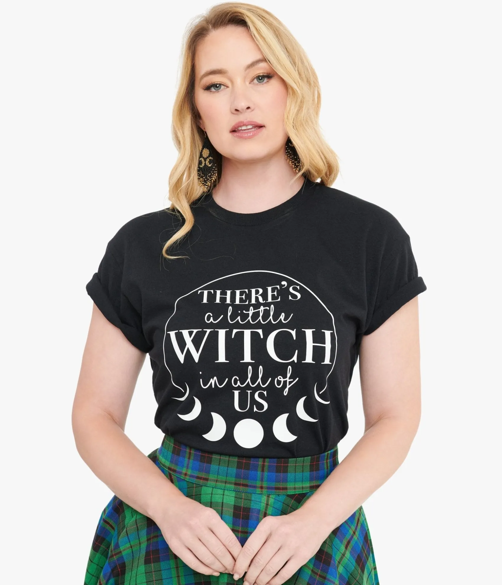 Unique Vintage Wickedly Divine Shop Black There's A Little Witch In All Of Us Unisex Graphic Tee Outlet