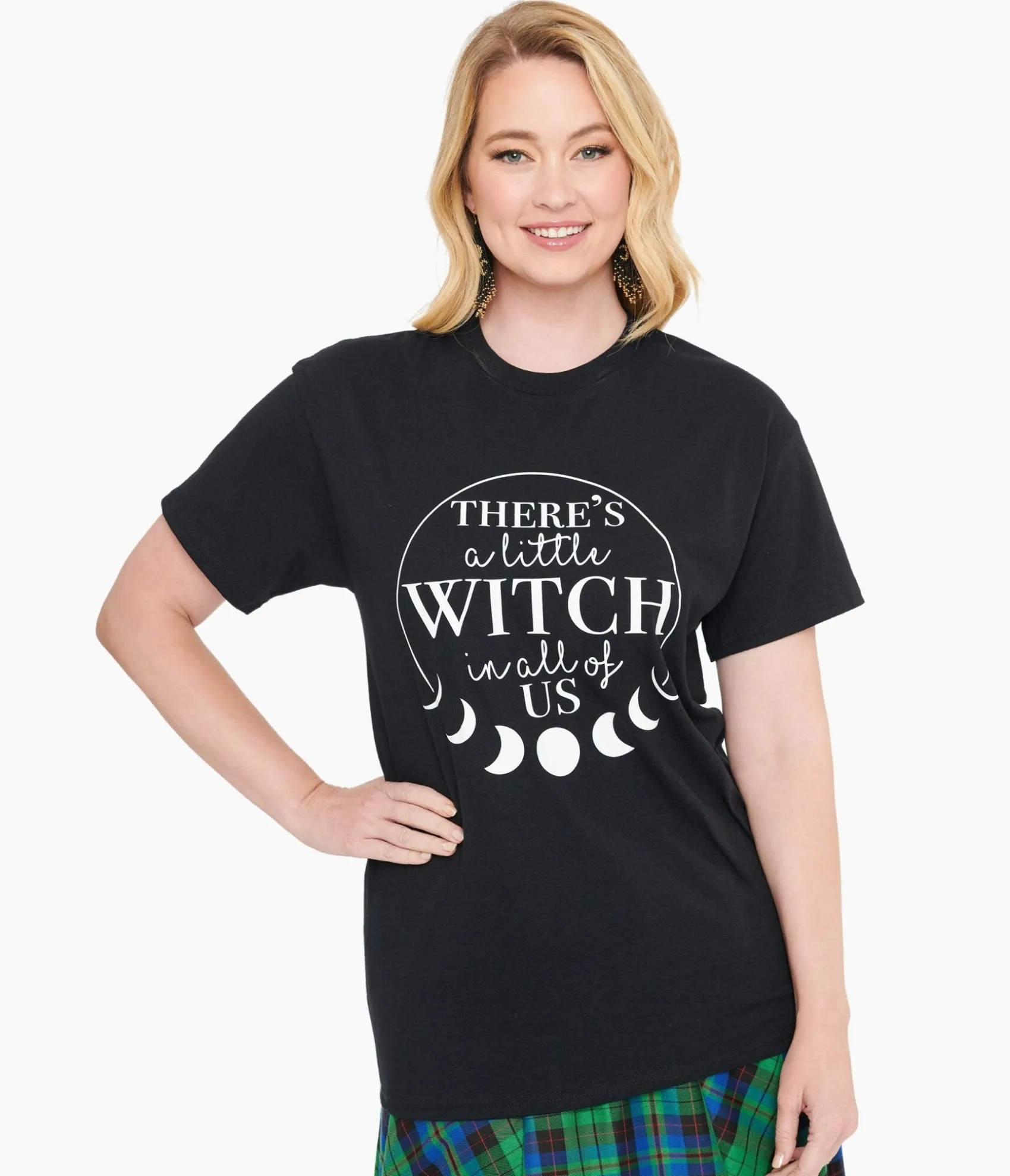 Unique Vintage Wickedly Divine Shop Black There's A Little Witch In All Of Us Unisex Graphic Tee Outlet