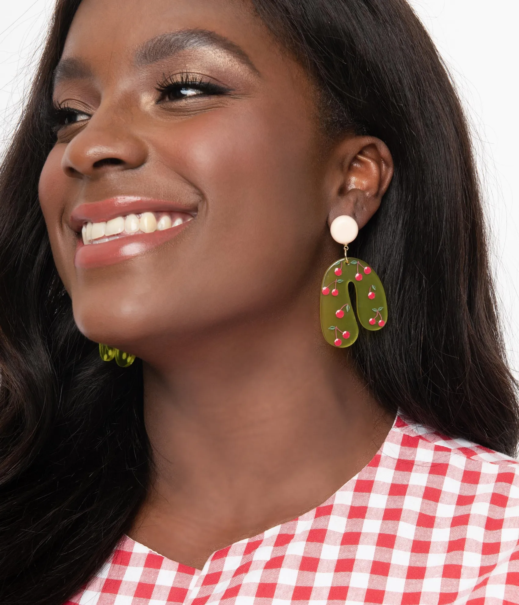 Unique Vintage Yellow & Cherry Drop Earrings Best Sale